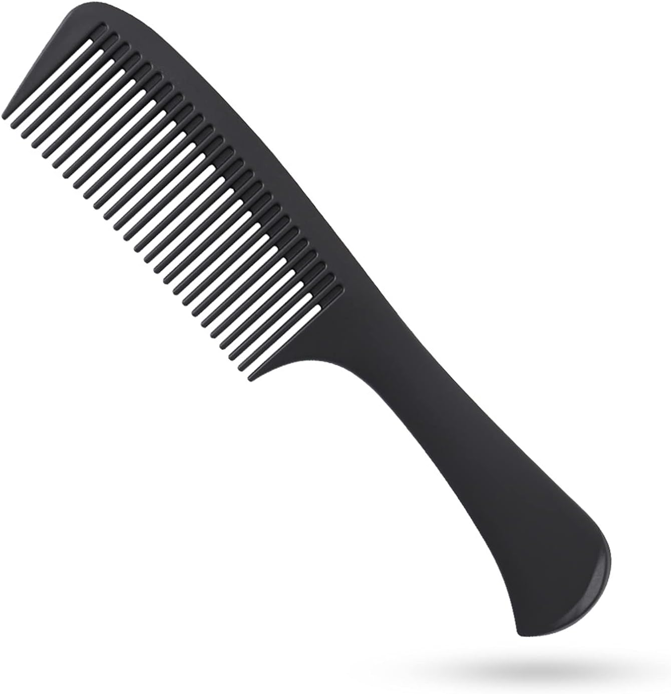 Large Tooth Detangling Comb Professional Handle Carbon Fiber Comb Cutting Hairdressing Comb Styling Essentials round Tooth Comb Barber Tooth Comb Travel Hair Comb for Men Women image number 3