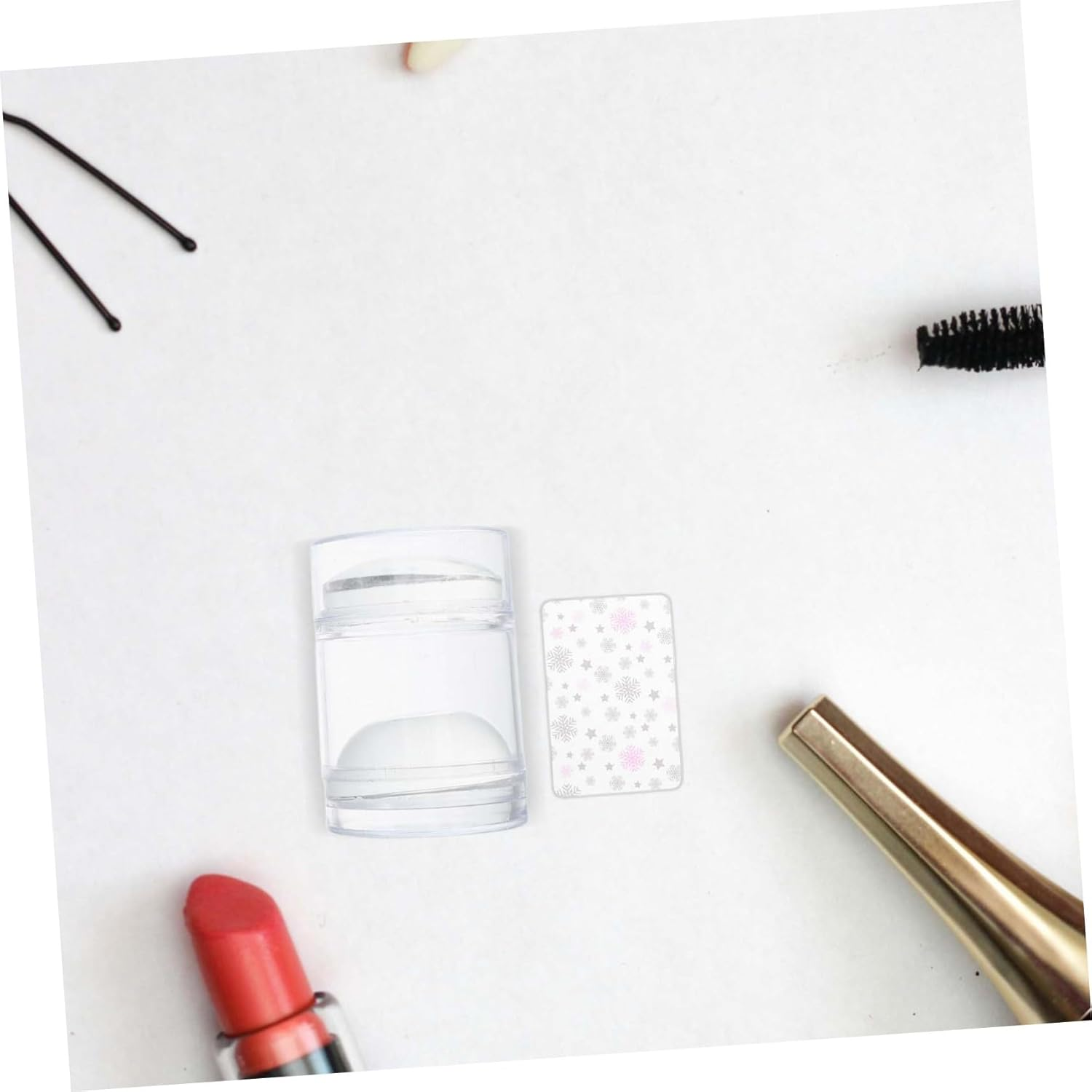 COMPUKAS Nail Stamper Set with Dual Head Design Transparent Silicone Manicure Template Plate for Creative Nail Art Durable Stamping Tools for Elegant Patterns and Versatile Styles image number 4