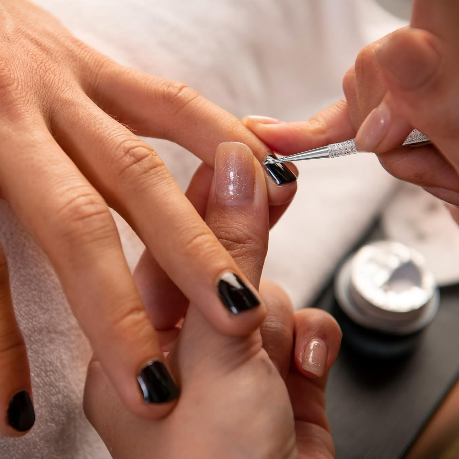 Qianyu Pack of 2 Professional Cuticle Pusher Gel Nail Polish Remover Kit Stainless Steel Nail Pusher Full Metal Cuticle Pusher for Manicure Pedicure Nail Cleaner Cuticle Remover (12.5 X 0.58 Cm) image number 6