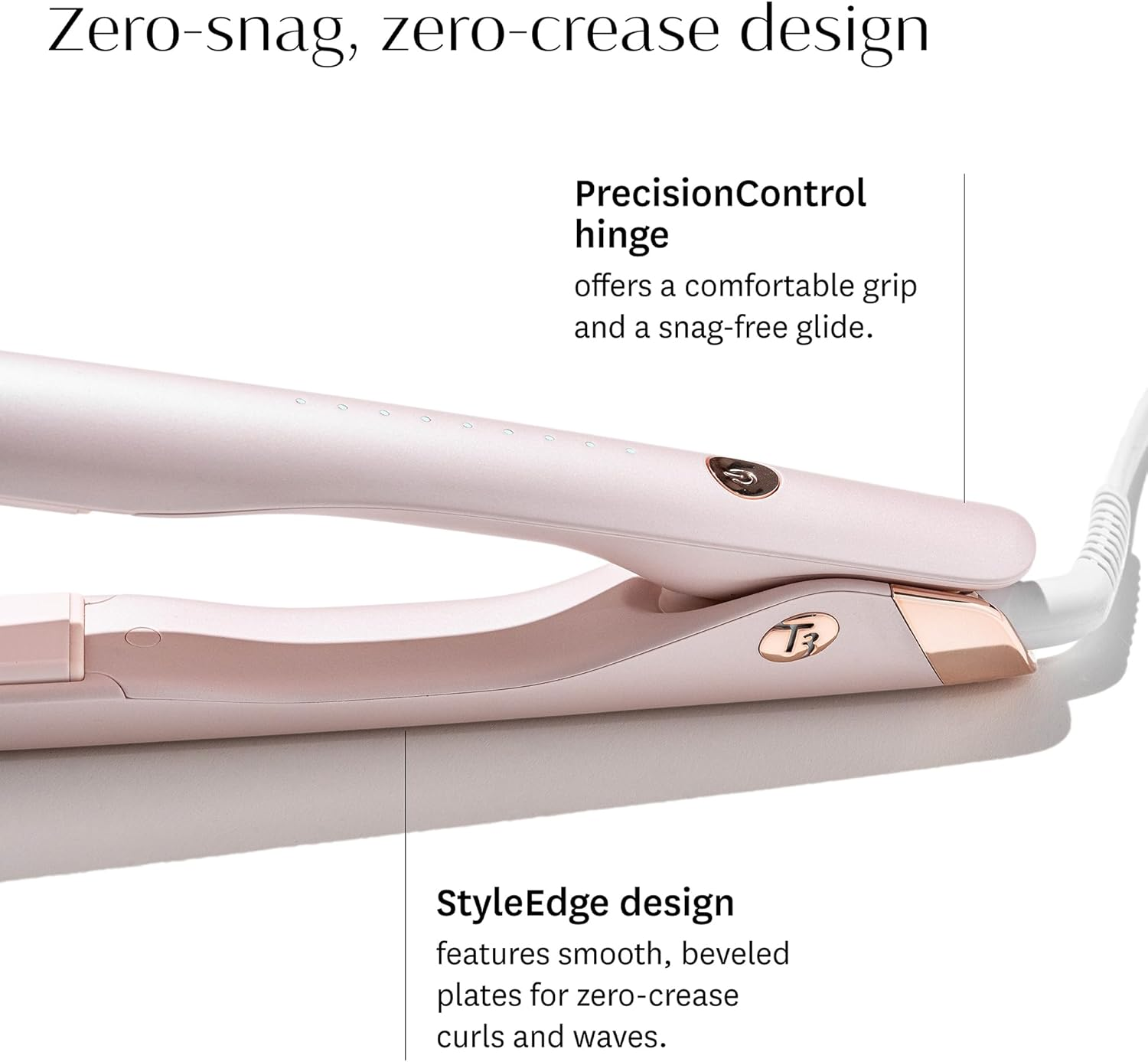 T3 Singlepass Smooth X Professional Flat Iron with Extra-Long Ceramic Plates for Faster Styling, 9 Heat Settings for All Hair Types, for Straightening, Curling, and Waving image number 5