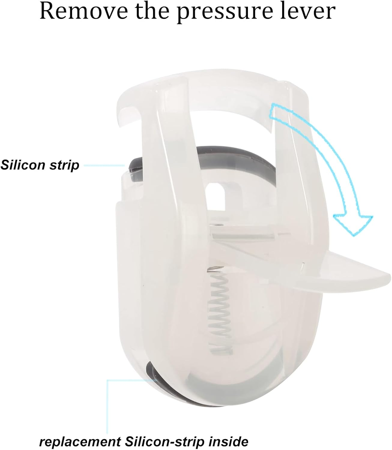 Ginalaia Portable Eyelash Curler, Small & Exquisite, White, Silicone Pad, Travel Size image number 1