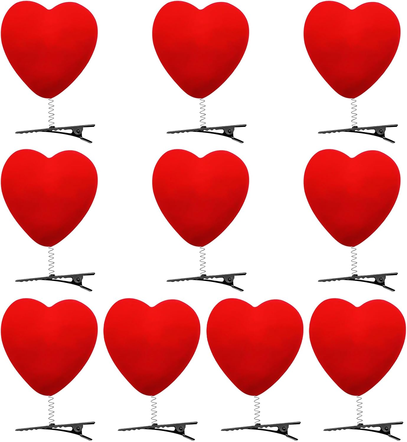 Heart Hair Clips, Women'S Red Plush Heart-Shaped Hair Clip, Heart Shape, Decorative Hair Clip, Love Hair Clips, Hair Accessories for Valentine'S Day, Wedding, Birthday Party (10) image number 5