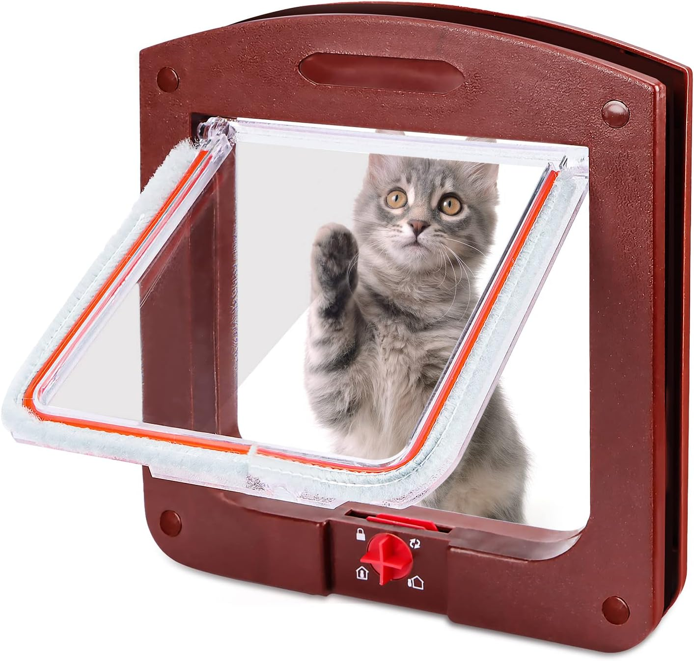 AKONE Cat Flap Cat Door Cat Flap Large Cat Flap for Interior Door Windproof Quiet Cat Door for Cats (B) image number 5