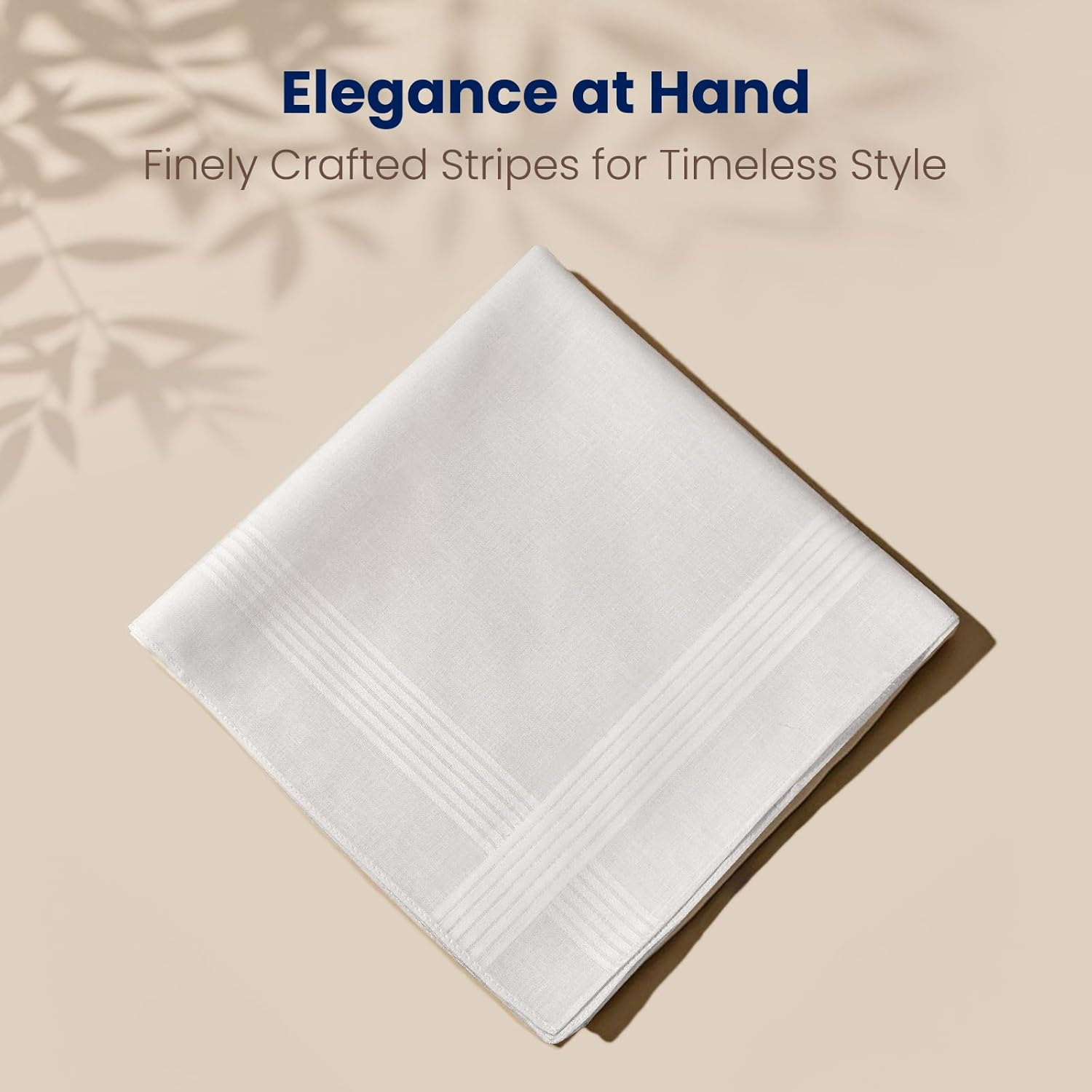 Selected Hanky Men'S Cotton Handkerchief with Stich 12 Pieces image number 4