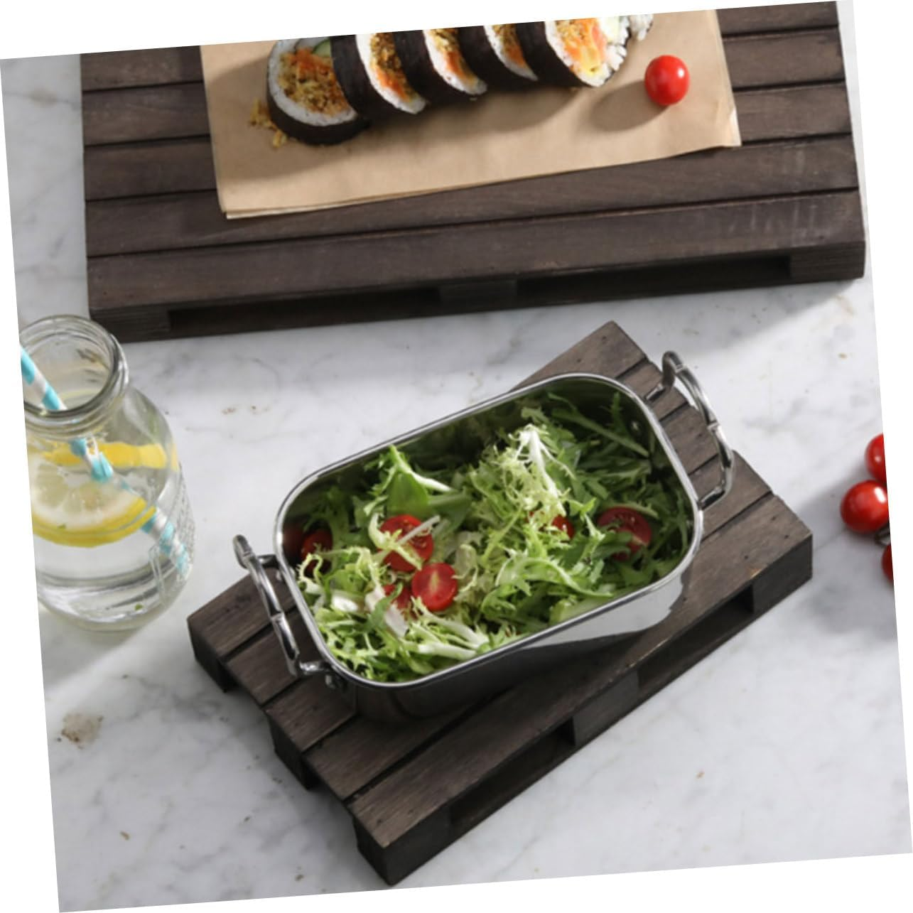 Wooden Pallet Coaster Heat-Resistant Trivet Mats for Hot Pots Dishes Elegant Dinner Server Tray Large Wood Trivet for Family Gatherings image number 5