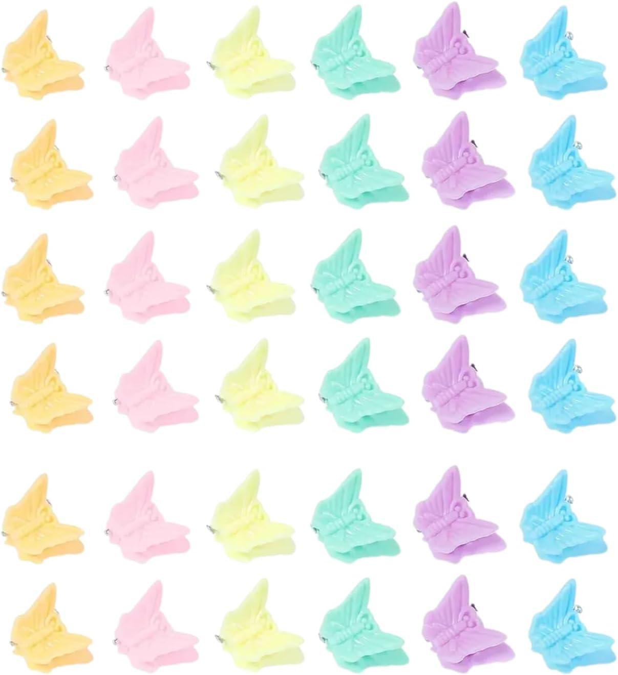 Mini Butterfly Hair Clips 50Pc - Pastel Hair Claw Clips 90S Y2K Inspired 50Pc Assorted Colours image number 2