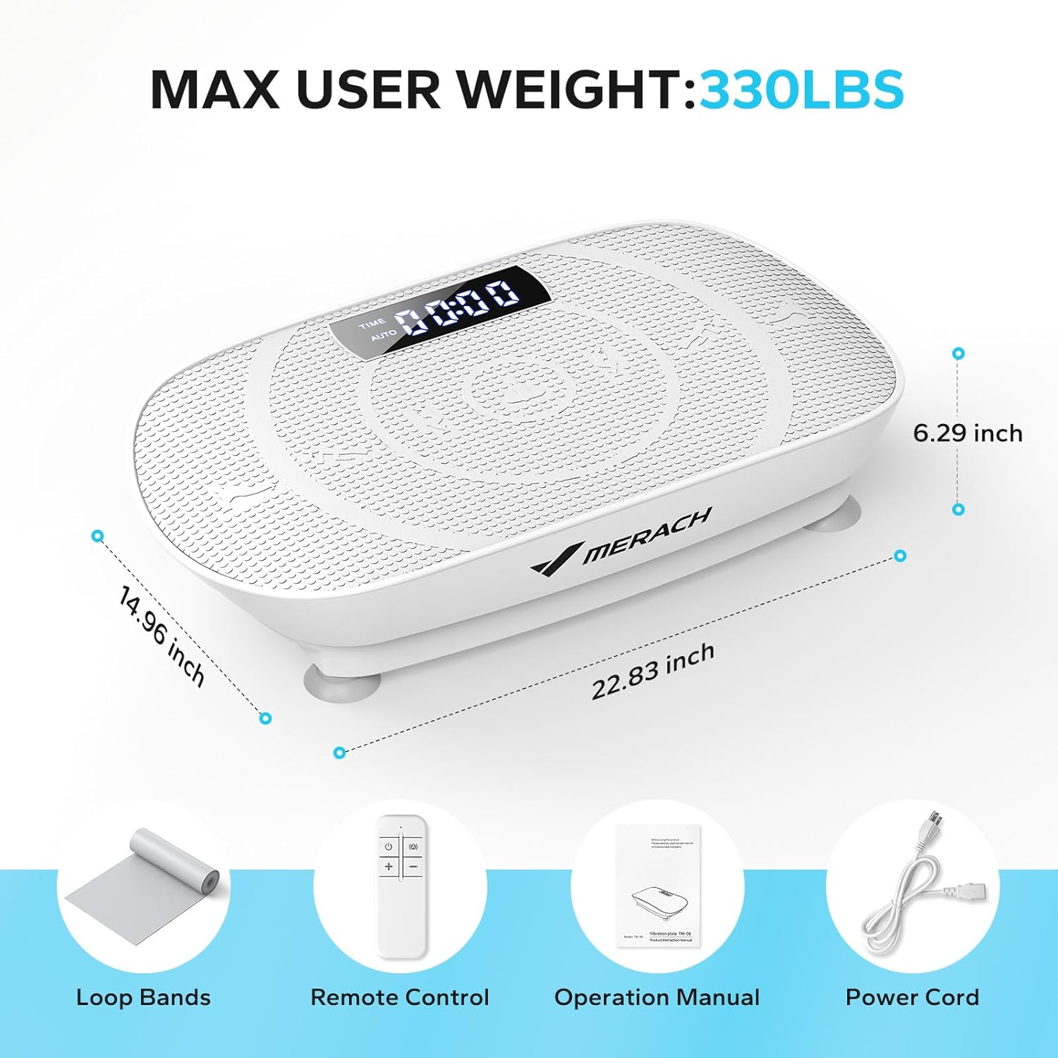 MERACH Vibration Plate Exercise Machine,Whole Body Workout Power Vibrate Fitness Platform Vibration Plate for Lymphatic Drainage,Motor Speed Control , Weight Loss & Shaping image number 1