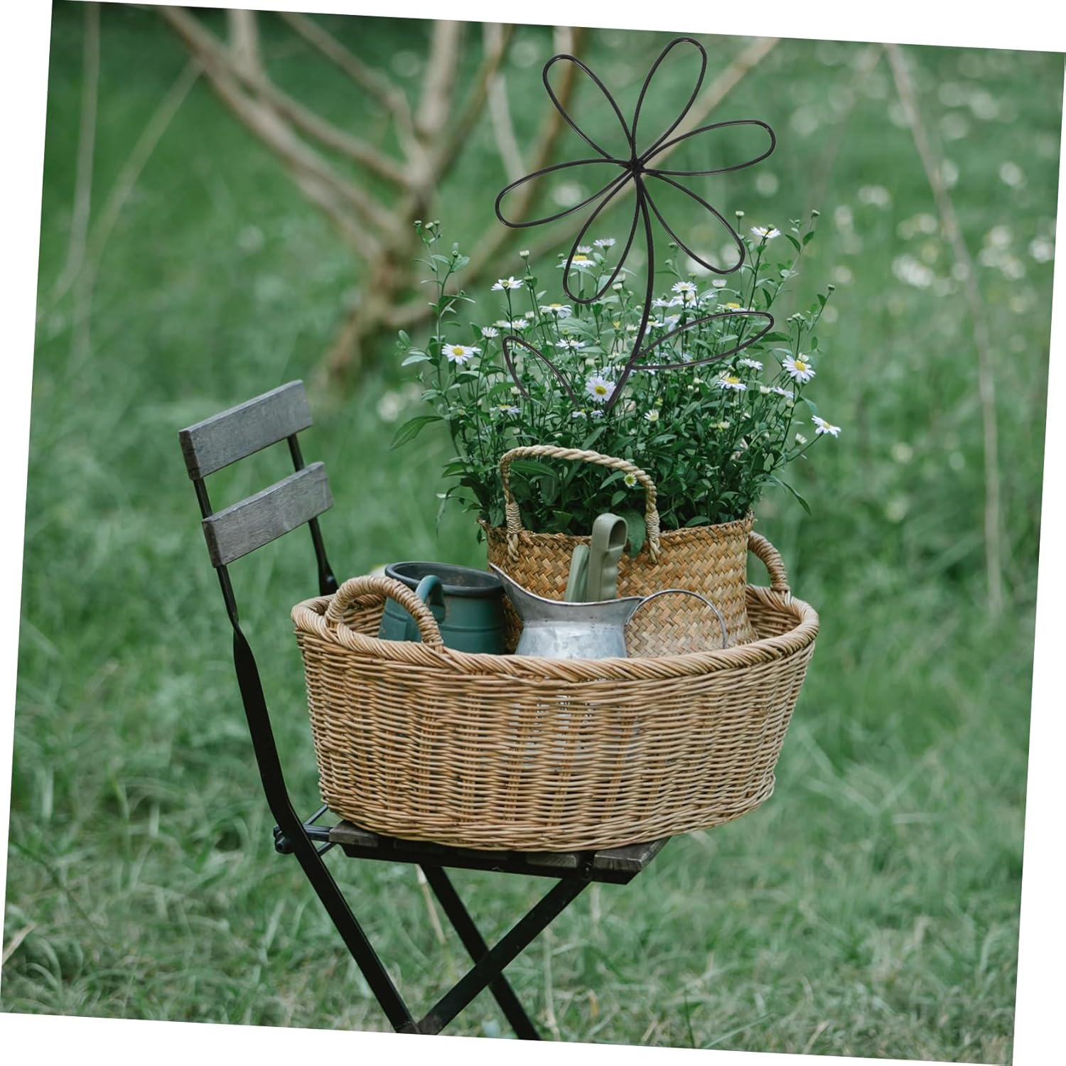 Yardwe 2Pcs Metal Plant Trellis Climbing Rack for Potted Plants Outdoor Heavy Duty Support Garden Supplies image number 4