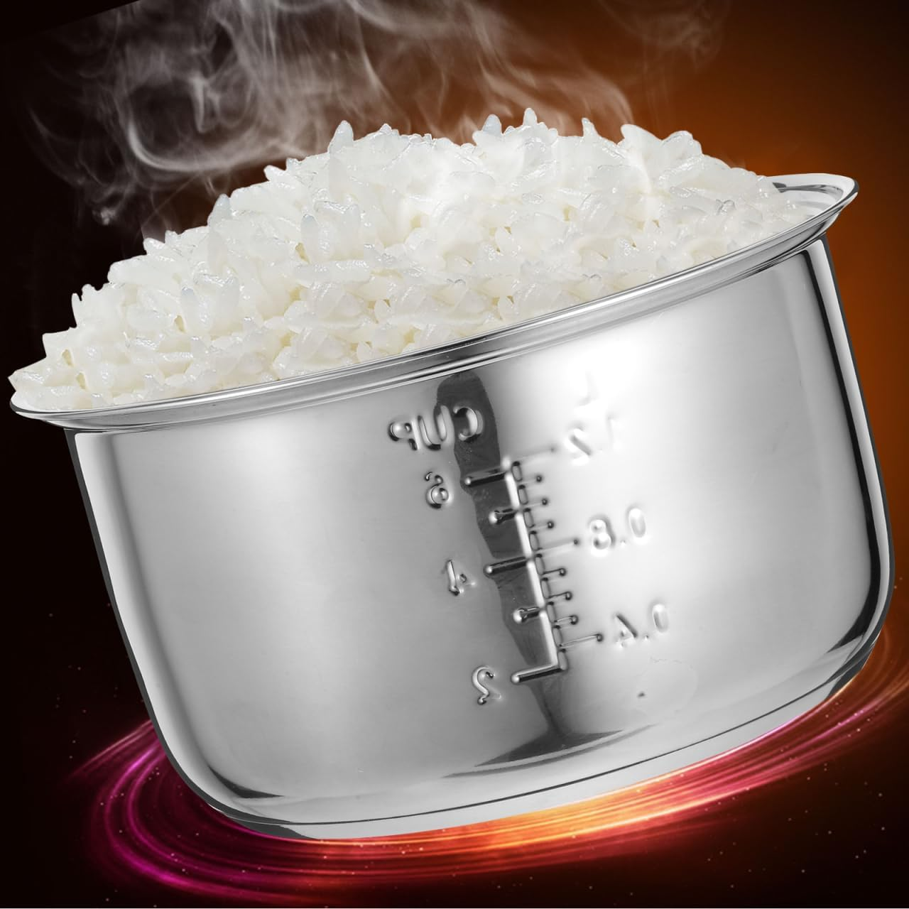 Amosfun 3L Electric Rice Cooker Inner Pot Stainless Steel Nonstick Universal Fit Easy to Clean Material image number 2