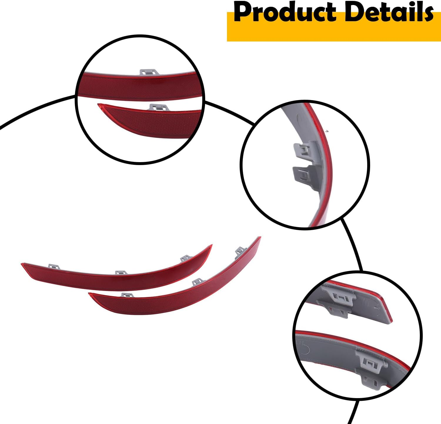 ELSOON A1668200474 A1668200374 2Pcs Rear Bumper Reflector Compatible with Mercedes-Benz GL Class GL350 GL450 GL500 GL550 GL63 AMG 2013-2016 GLS450 2017-2019 image number 2