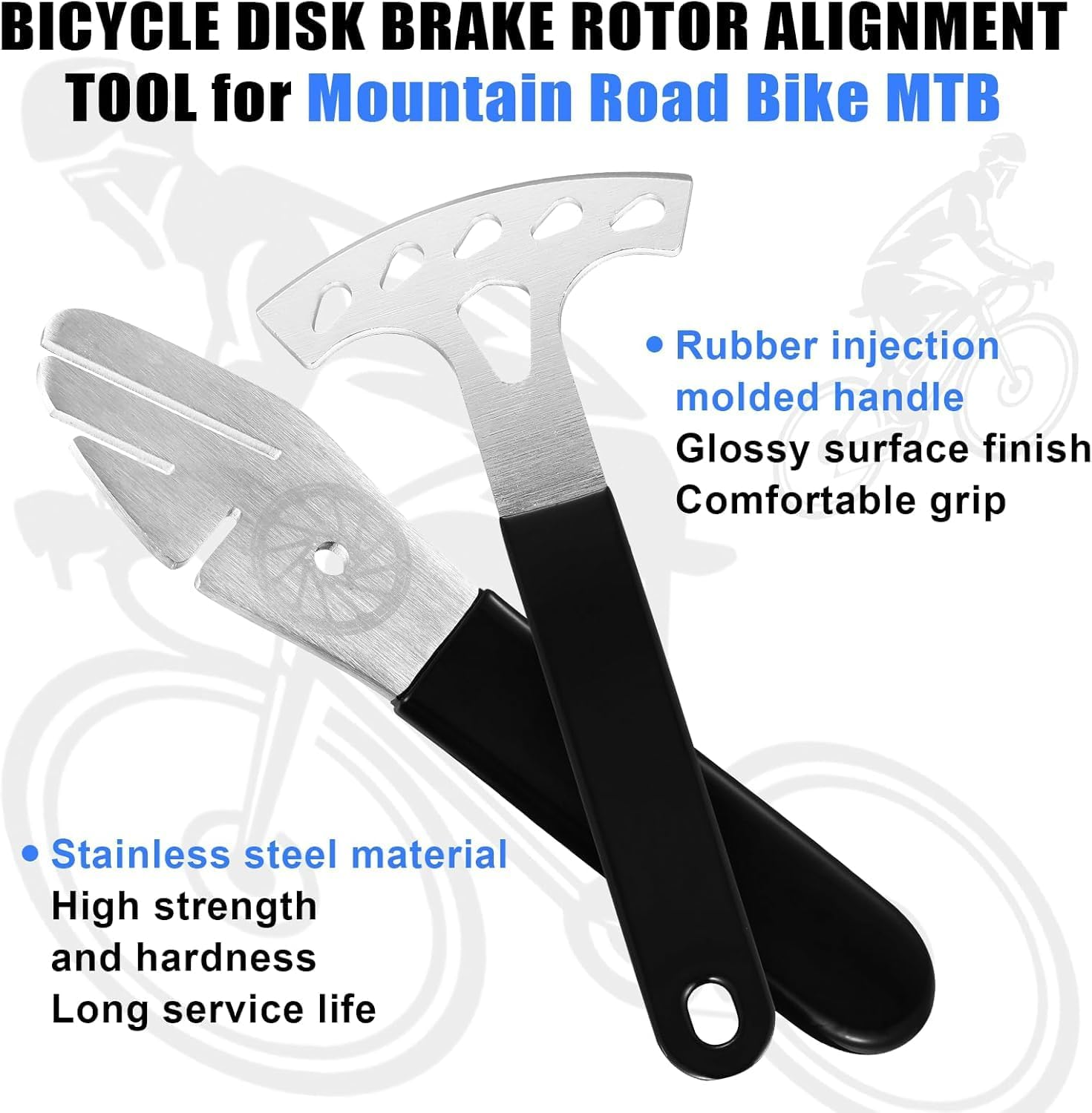 2Pcs Rotor Truing Fork,Bicycle Disk Brake Rotor Alignment Tool Gap Regulator with 42Mm for Large Adjustment and 15Mm for Small Adjustment,Burr-Free Edges,No Damage to Your Disk,Repair Tools