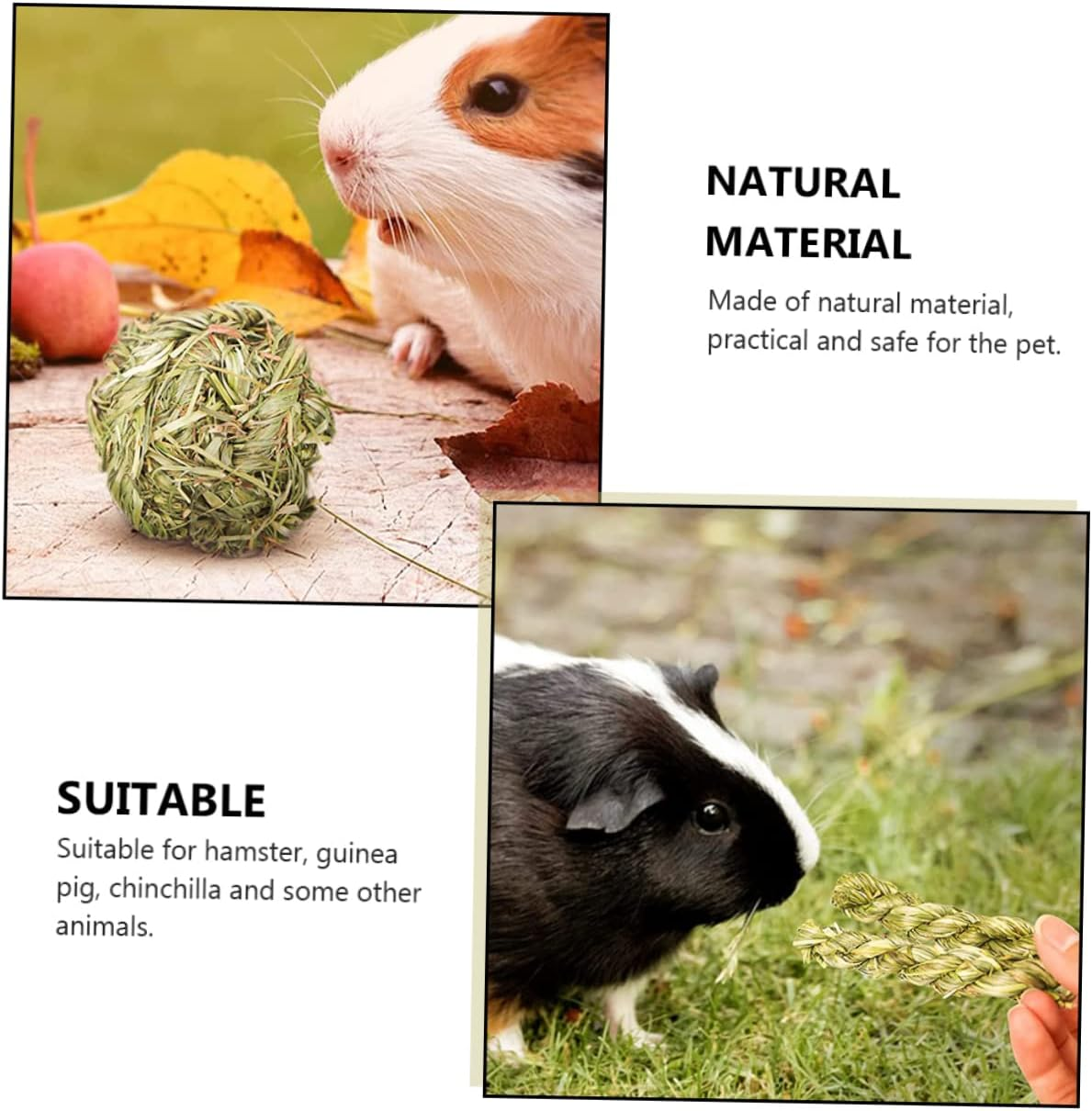 BESPORTBLE 27Pcs Natural Chinchilla Grass Snack Toys for Hamster Chewing Pet Molar Grinding Toys Pet Teeth Care for Guinea Pigs Mice image number 5