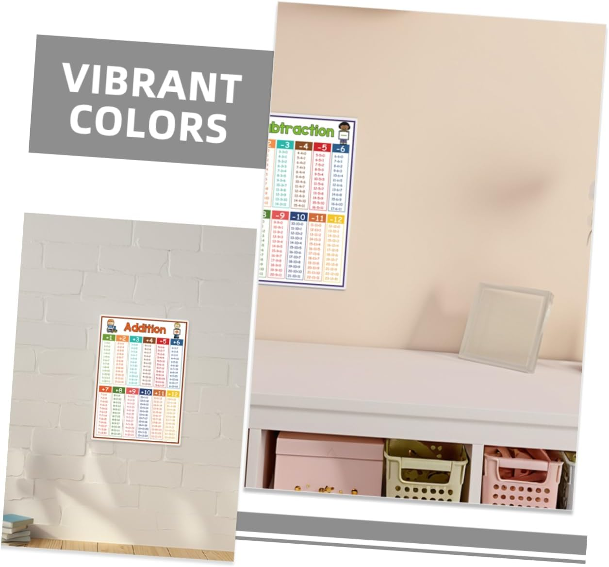 NUOBESTY 4Pcs Multiplication Table Chart Posters Numbers Poster Hundreds Chart for Classroom Math Leaning Times Table Coated Paper image number 3