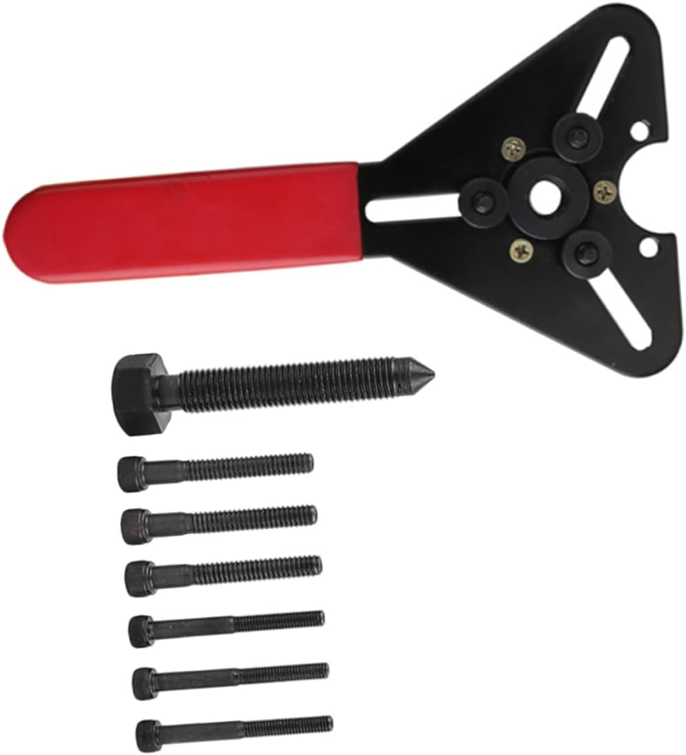 SOESFOUFU Car Ac Compressor Clutch Remover Wrench Set 8Pcs Metal Holding Tool Kit for Automotive Air Conditioner Clutch Repair and Disassembly with Steel Handles image number 3