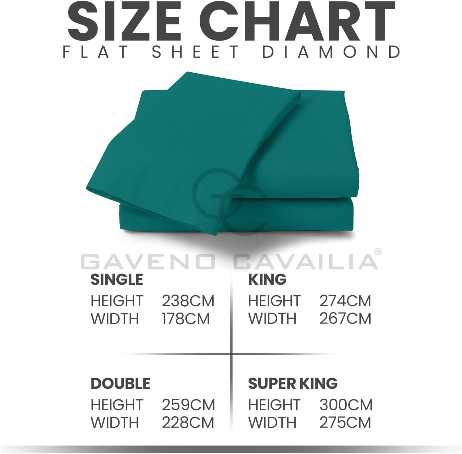 Gaveno Cavailia Super Soft Plain Dyed Diamond Flat Sheet [ Single - Deep Teal ] image number 4