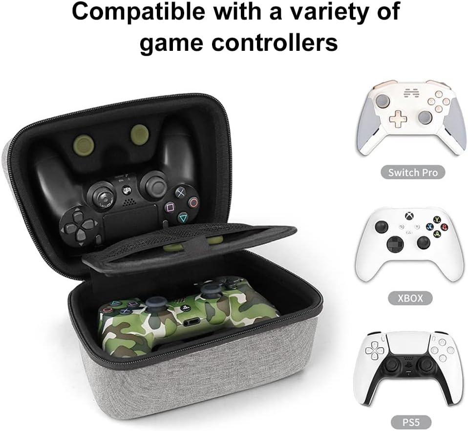 Case for PS5 Controller, Xbox Series X/S, Carrying Case Game Controller Holder Heavy Duty Protective Cover Hard Shell for Sony-Grey