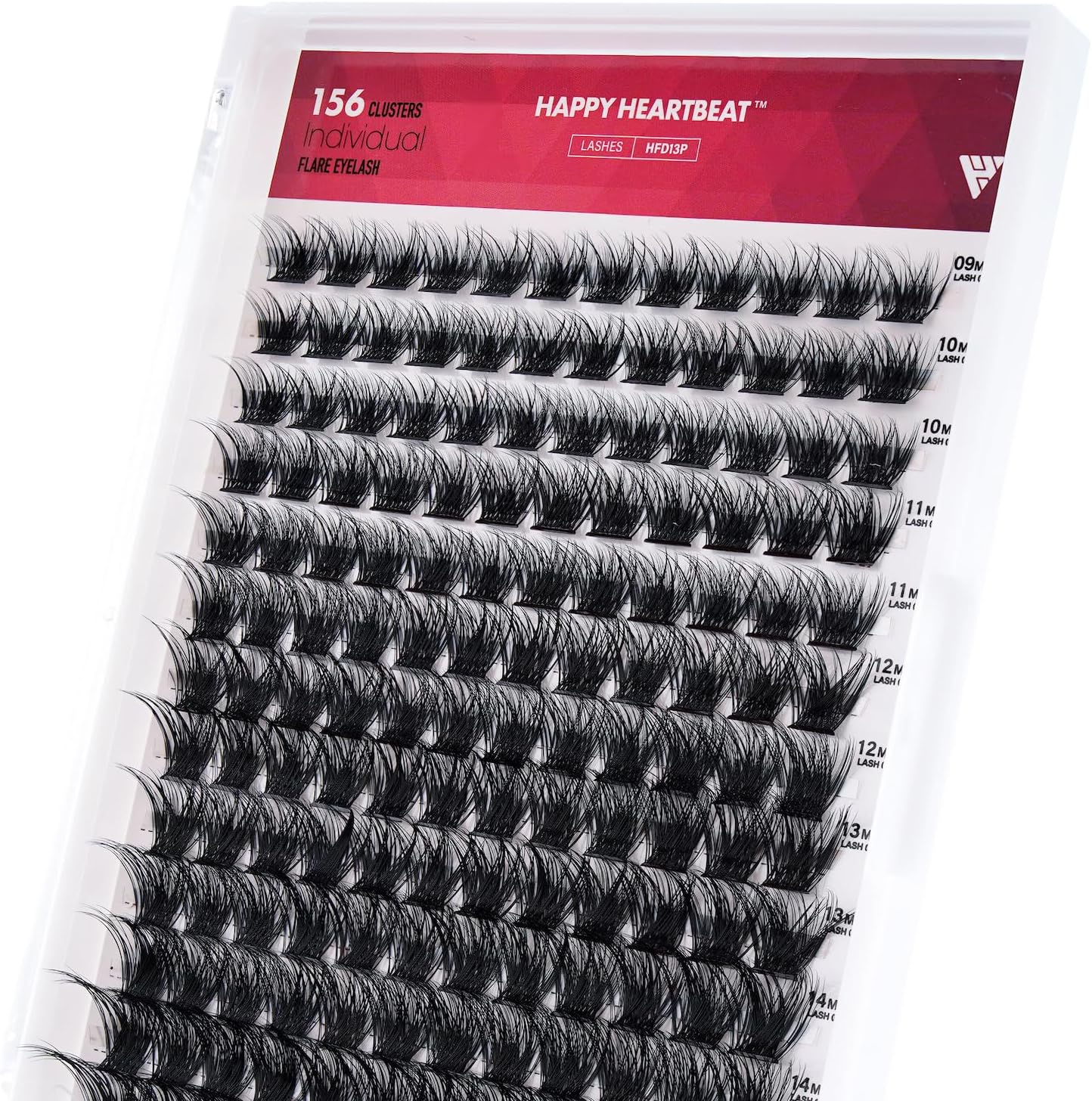 Individual Lashes M1 Dramatic Eyelash Extension 9-16Mm C Curl Soft Faux Mink Lashes Clusters C/D Curl Individual Lashes Extensions DIY Clusters Lashes -Happy Heartbeat(M1-0.07, C-9-16-MIX) image number 1