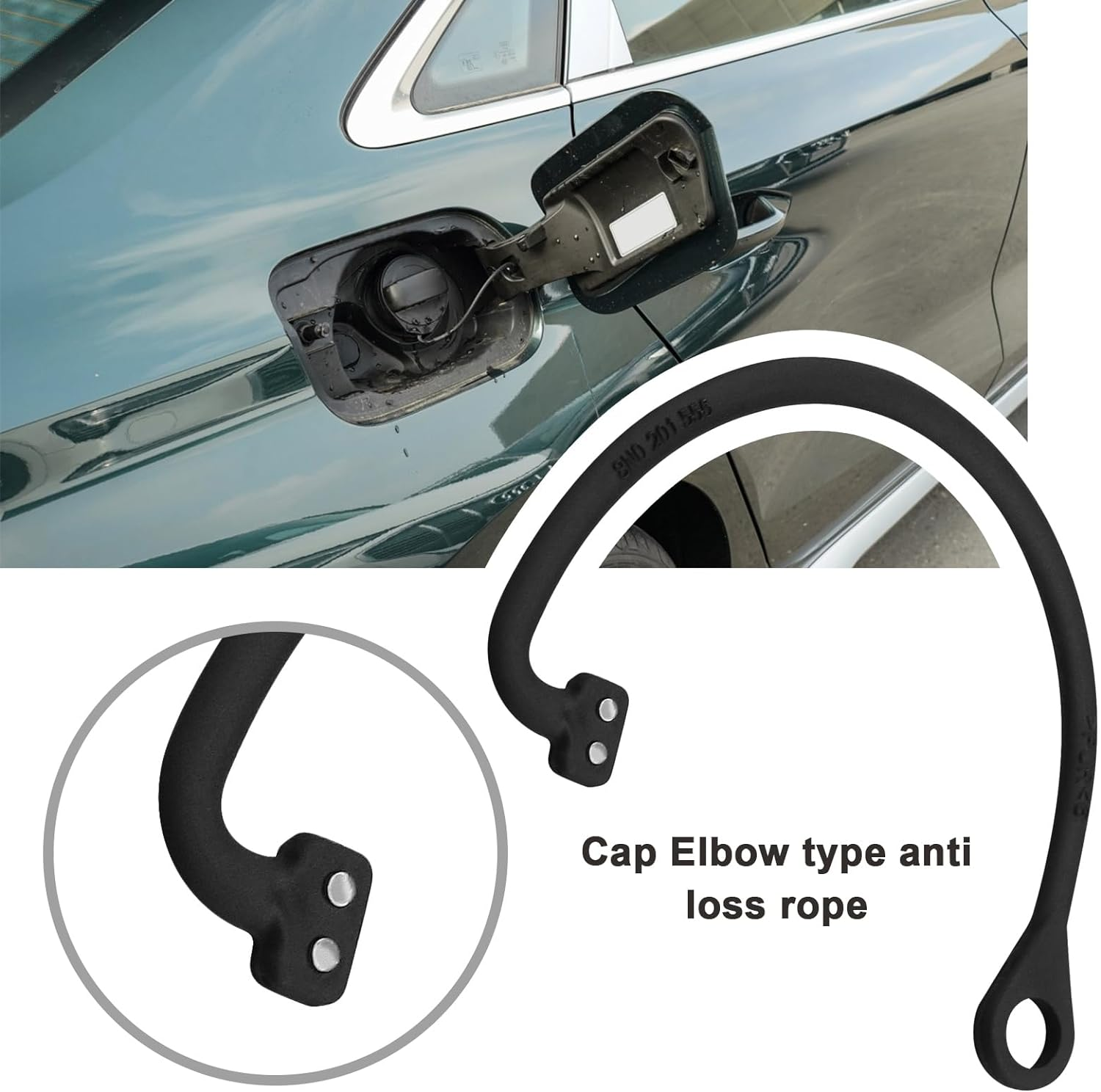 2Pcs Fuel Tank Cap Cord Replacement with Nail Compatible with VW Compatible with Audi Compatible with Skoda Fuel Filler Cap Wire image number 6