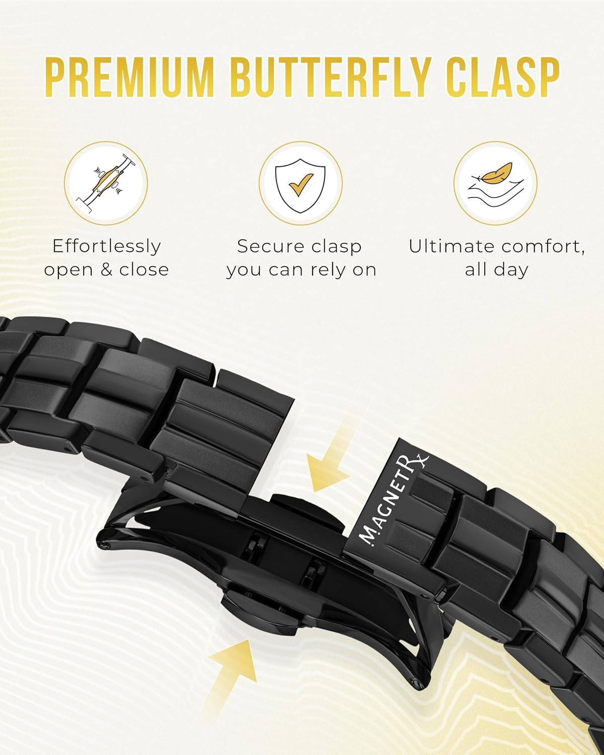 Magnetrx&reg; Magnetic Bracelets for Men - Ellipsemax 5X Strength 5,000 Gauss Magnets - Designed in USA & Patent Pending - Premium Titanium Mens Magnetic Bracelet & Adjustable Length (Black) image number 2