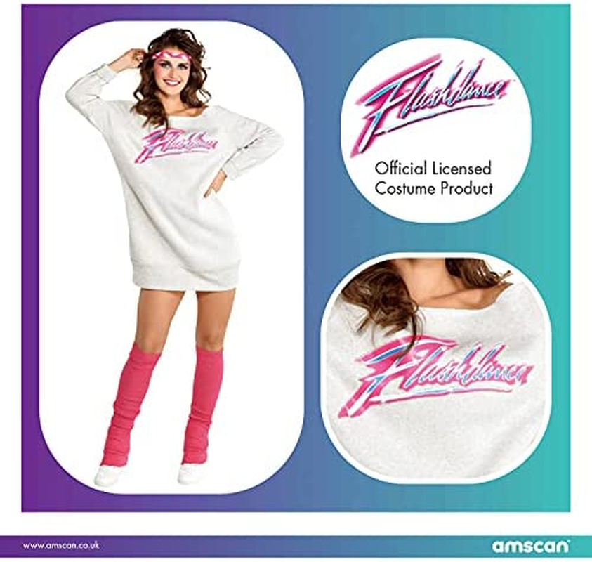 Amscan Flashdance Women'S Costume, 12-14,Grey/Pink image number 1