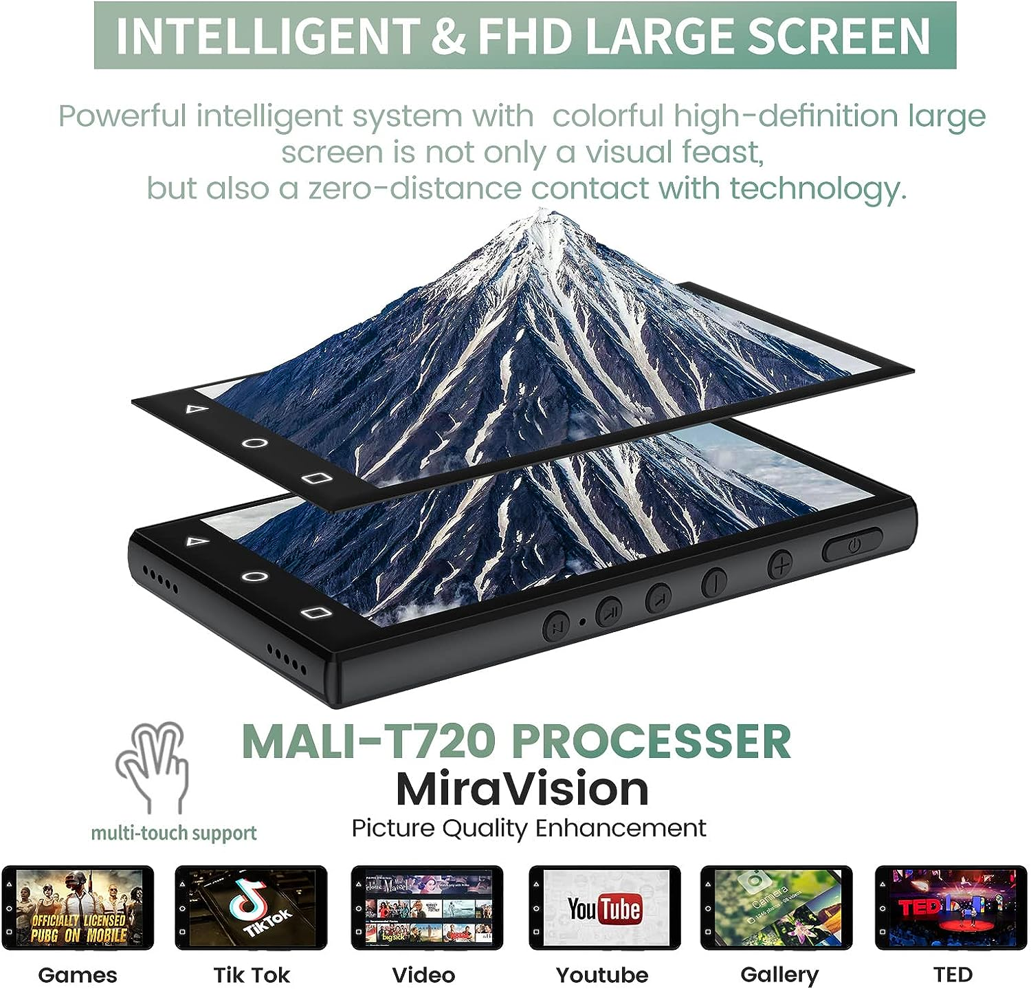 144GB MP3 Player with Bluetooth and Wifi,4.3" 1080P Full Touch Screen MP4 Player with Spotify,Portable Hifi Sound MP3 Player,Android 9.0 MTK 8 Core Music Player Support Online Music image number 3