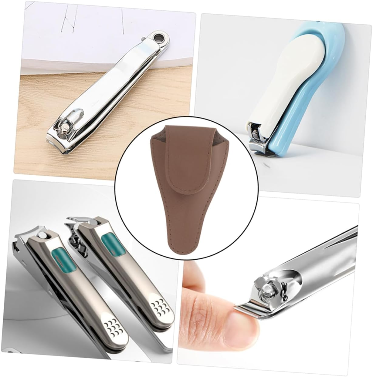 Ipetboom 4Pcs Pu Nail Scissors Holder Cuticle Clipper Protectors Manicure Pedicure Tool Cover for Toenails Manicure Supplies image number 1