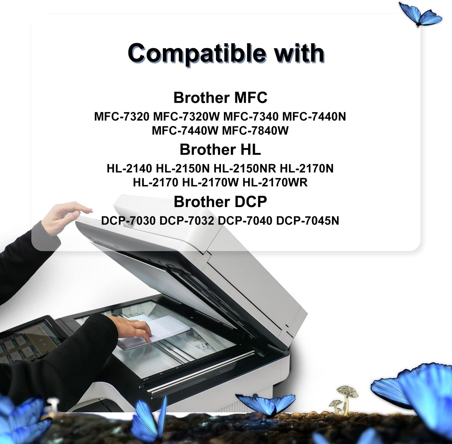 LOSMANN 1X Drum Compatible with Brother DR-2100 DR2100 for Brother DCP-7030 DCP-7040 DCP-7045N HL-2140 HL-2150N HL-2170 HL-2170W MFC-7320 MFC-7340 MFC-7440N MFC-7840W - 2 X Toner image number 6