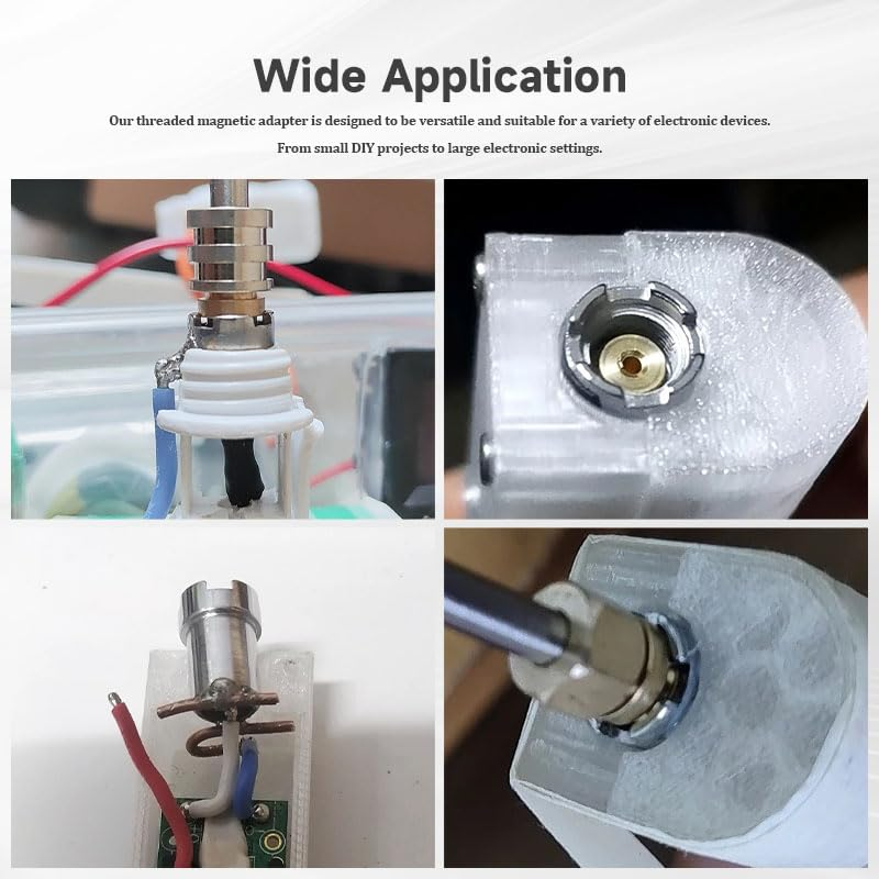 4 Pcs 510 Threaded Magnetic Adapters, Thread Screw Magnetic Converter Connector for Electronic Device Repair Accessories, Silver image number 1