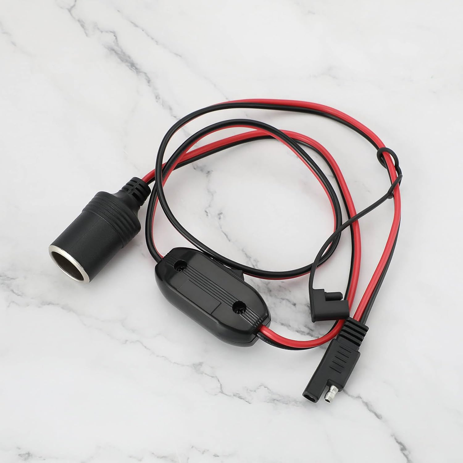 2 Pin SAE to Female Cigarette Lighter with Switch SAE to Cigarette Lighter Plug SAE to Female Quick Release Connector for Motorcycles Rvs Trucks image number 1