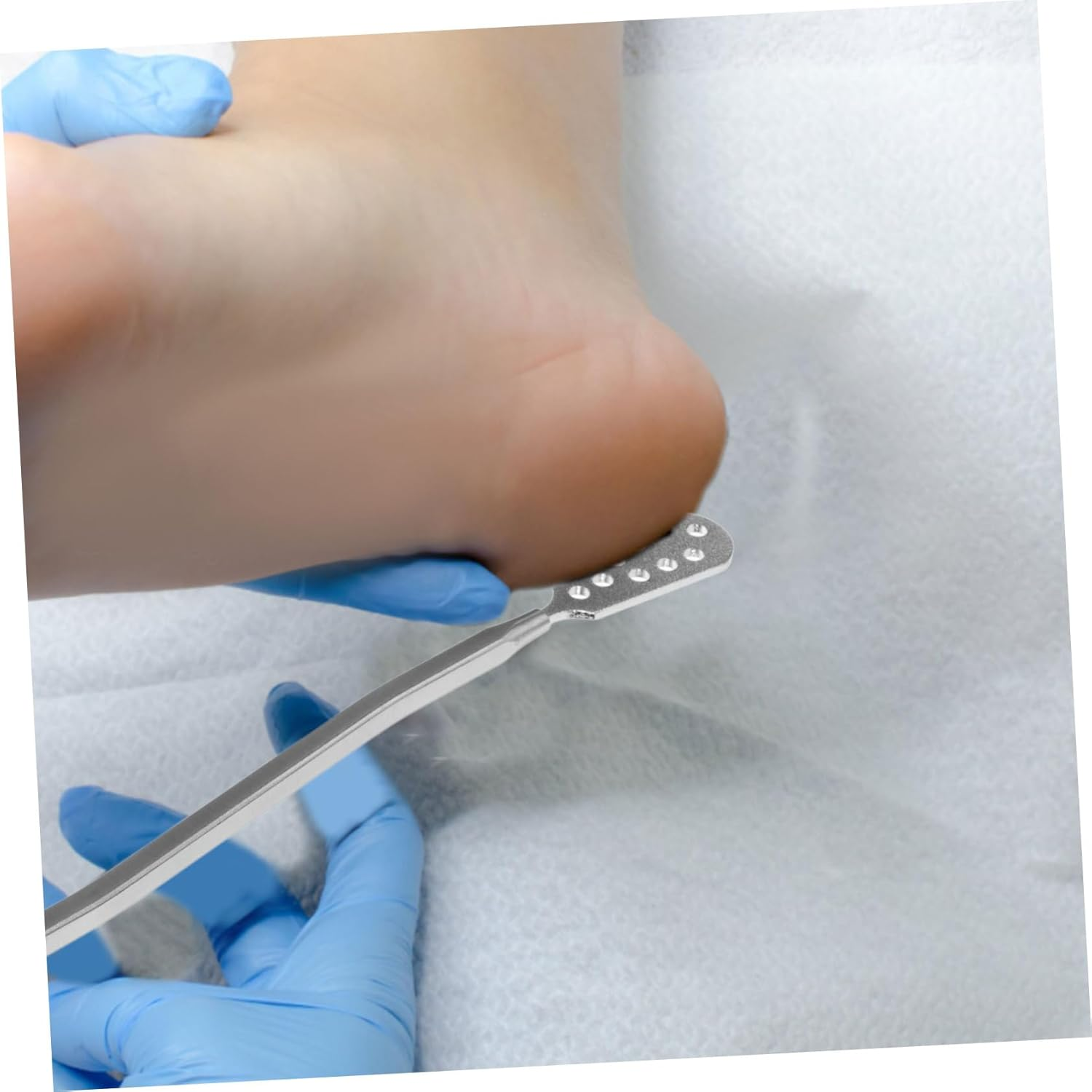 Ipetboom Portable Stainless Steel Foot Scrubber with Dual Head Design Lightweight Exfoliating Tool for Dead Skin Removal Durable and Convenient Foot Care