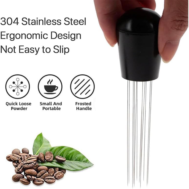 Stainless Steel Needles Barista Tool, 1Pc Stirring Tamper Distributor WDT Tool Espresso Needle Stirrer Stirring Tool with Stand 304 Stainless Steel 12 Needles 0.4Mm Coffee Tamper Distribution Tool image number 3