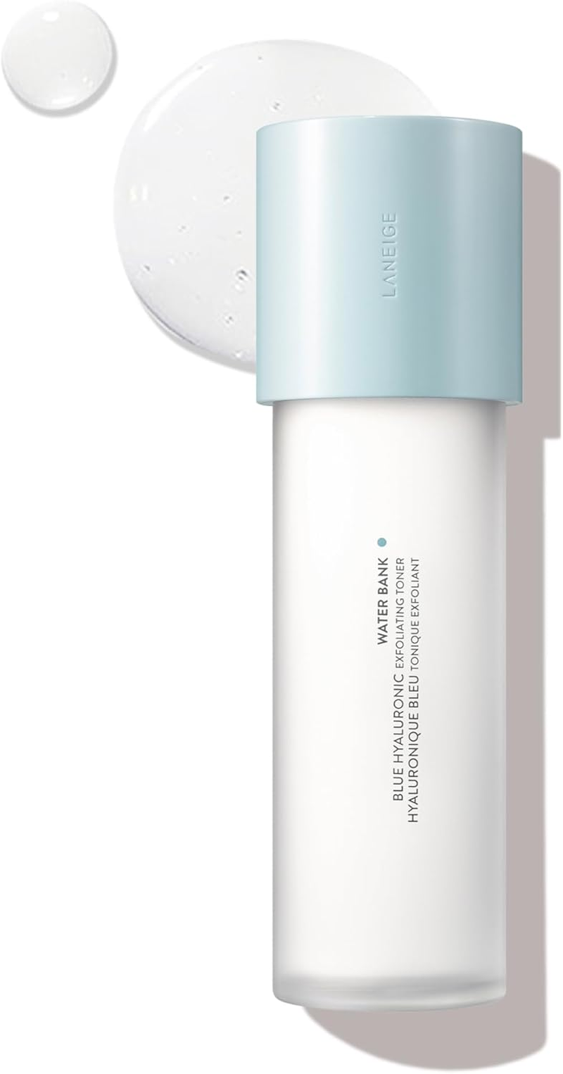 LANEIGE Water Bank Blue Hyaluronic Exfoliating Toner: Gentle PHA Toner to Smooth, Soften, & Deeply Hydrate Skin