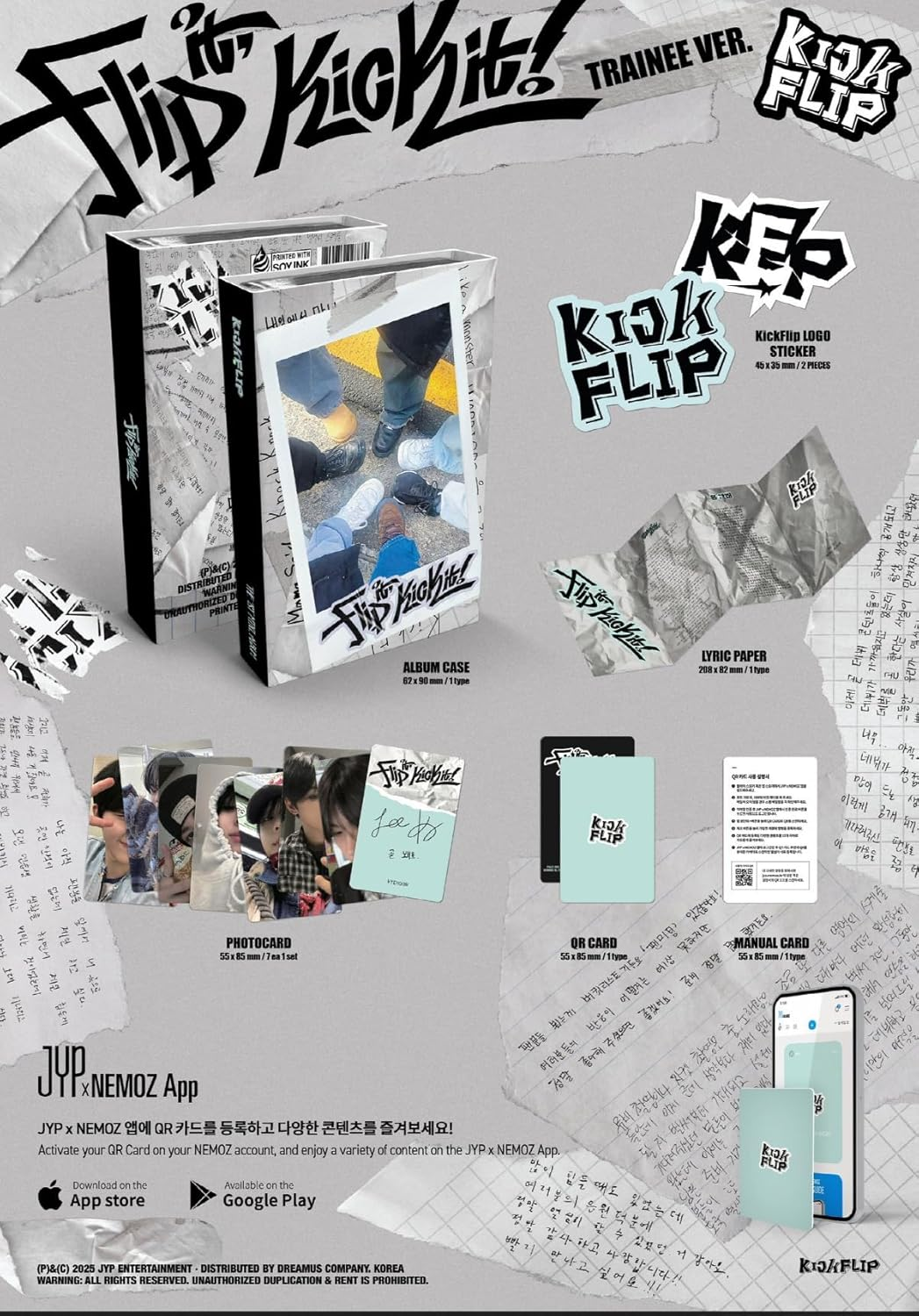 Kickflip Flip It, Kick It! 1St Mini Album with Tracking Sealed (Full Set(Standard+Digipack+Limited+Nemo)) image number 6