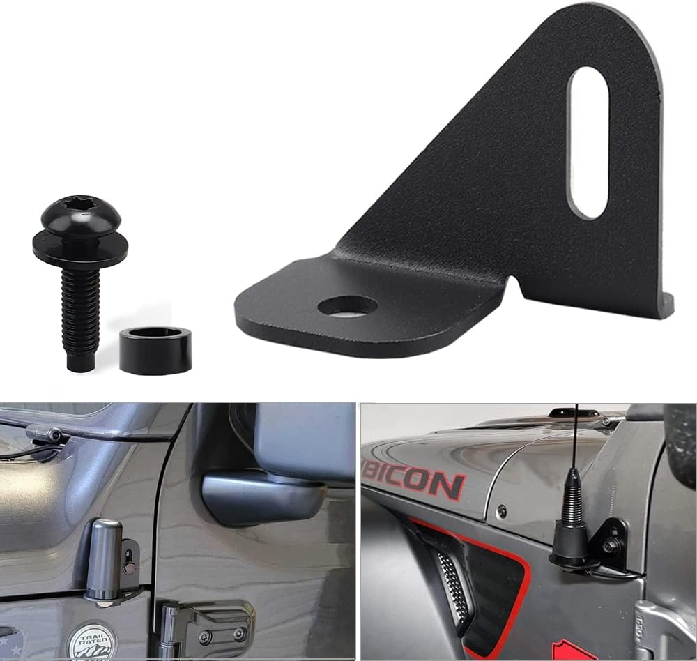 JL Antenna Mount Driver Side CB Antenna Mount Radio Driver'S Side Mounting Bracket Front Driver near the Hood Side CB Holder Compatible with Jeep Wrangler JL JLU & Jeep Gladiator JT 2018-2023 image number 6