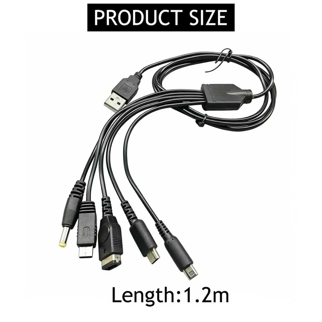 RIBHNXHI 5 in 1 USB Charger Cable Compatible with DS Lite/Wii U/New 3DS(XL/LL), 3DS(XL/LL), 2DS, Dsi(Xl/Ll), NDS/GBA Sp(Gameboy Advance Sp), PSP 1000 2000 3000, Universal Charging Cable Cord