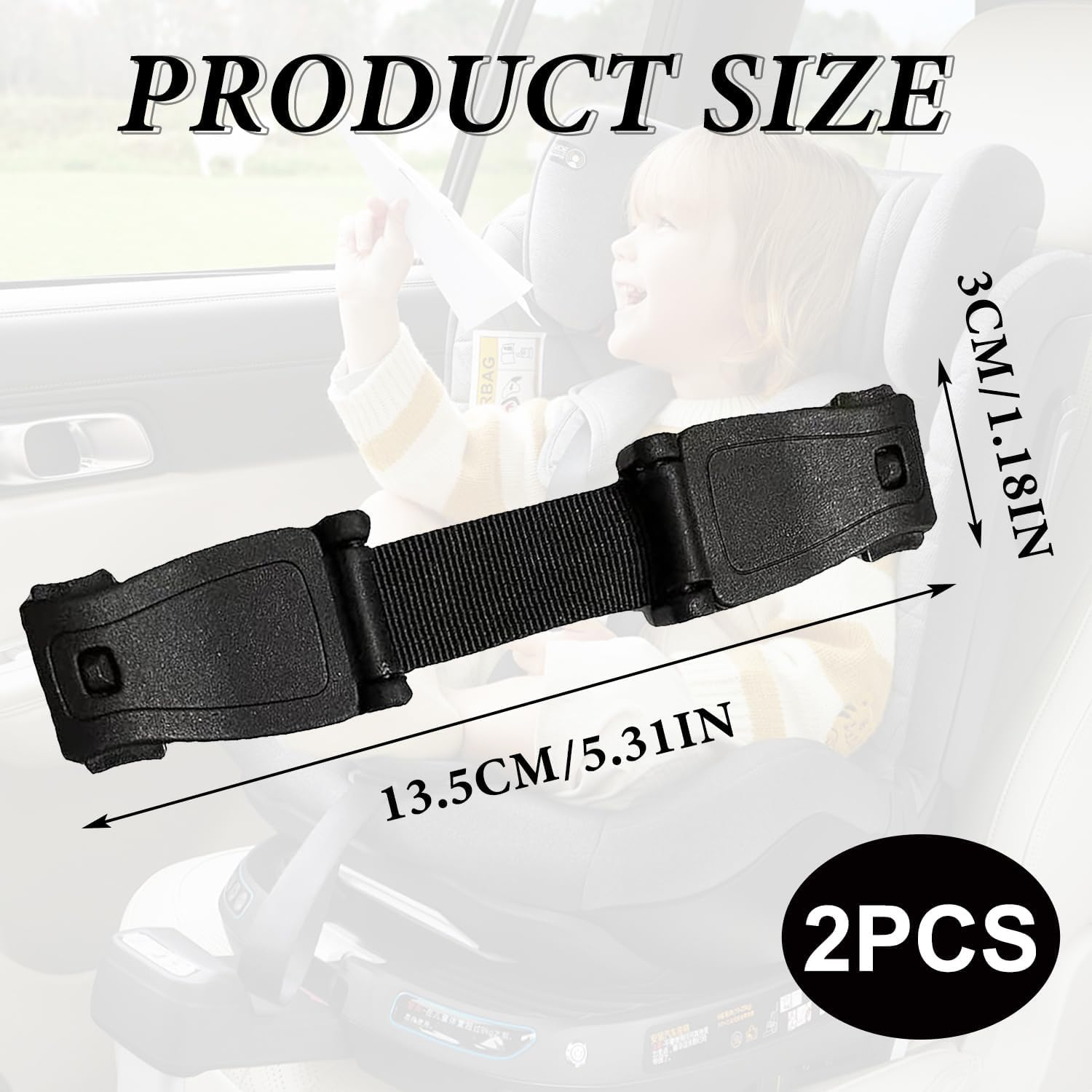 Secure 2Pcs anti Escape Car Seat Strap Set - Child Safety Harness Chest Clips for Enhanced Protection in Vehicles | Universal Fit | Durable & Reliable | Easy Installation & Adjustment image number 1