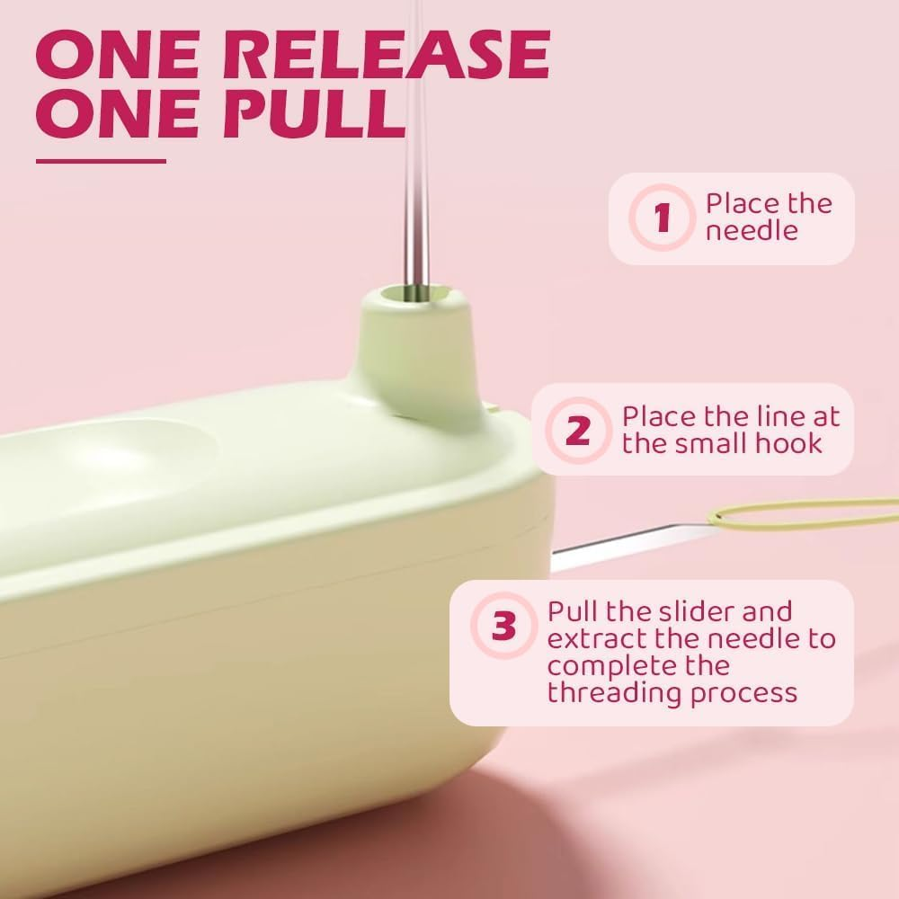 2 in 1 Needle Threader Seam Ripper, 2025 New Retractable Threader Plug-In Needle Threader, Thread Remover Tool for Hand Sewing, Knitting, Cross Stitch, Embroidery and Thread Removal (Purple)