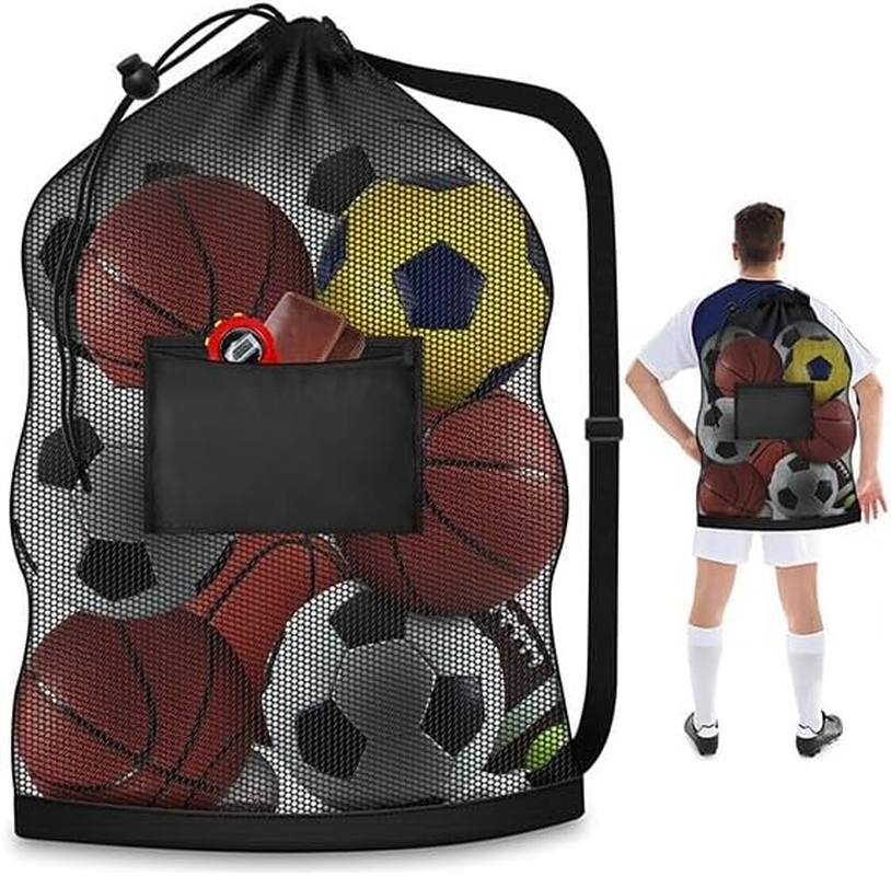 Soccer Ball Bag for Coaches and Players Sports Equipment with Shoulder Strap Mesh Bag for Equipment image number 3
