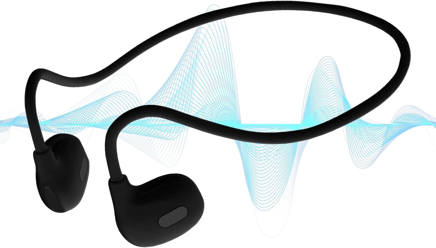 Bone Conduction Earphones,Open Ear Wireless Earbuds | Sports Headphones,For Outdoor Travel Commuting Cycling Hiking Training Running Workout Gym Fitness - White image number 4