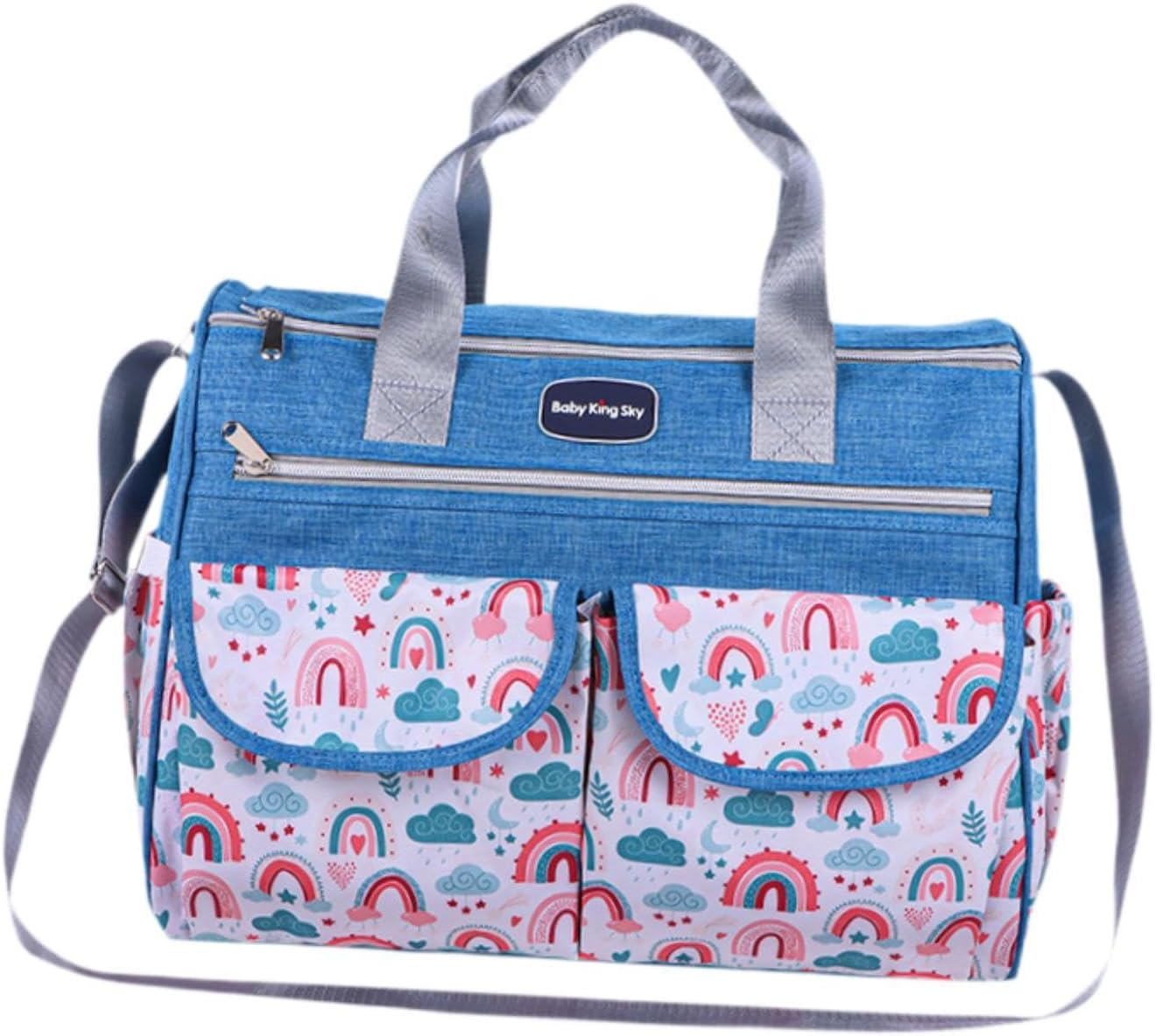 Harayaa Diaper Bag Tote Mommy Travel Bag Waterproof Storage Multi Outer Pockets Multifunctional Large Capacity Portable for Mom - Blue L image number 5
