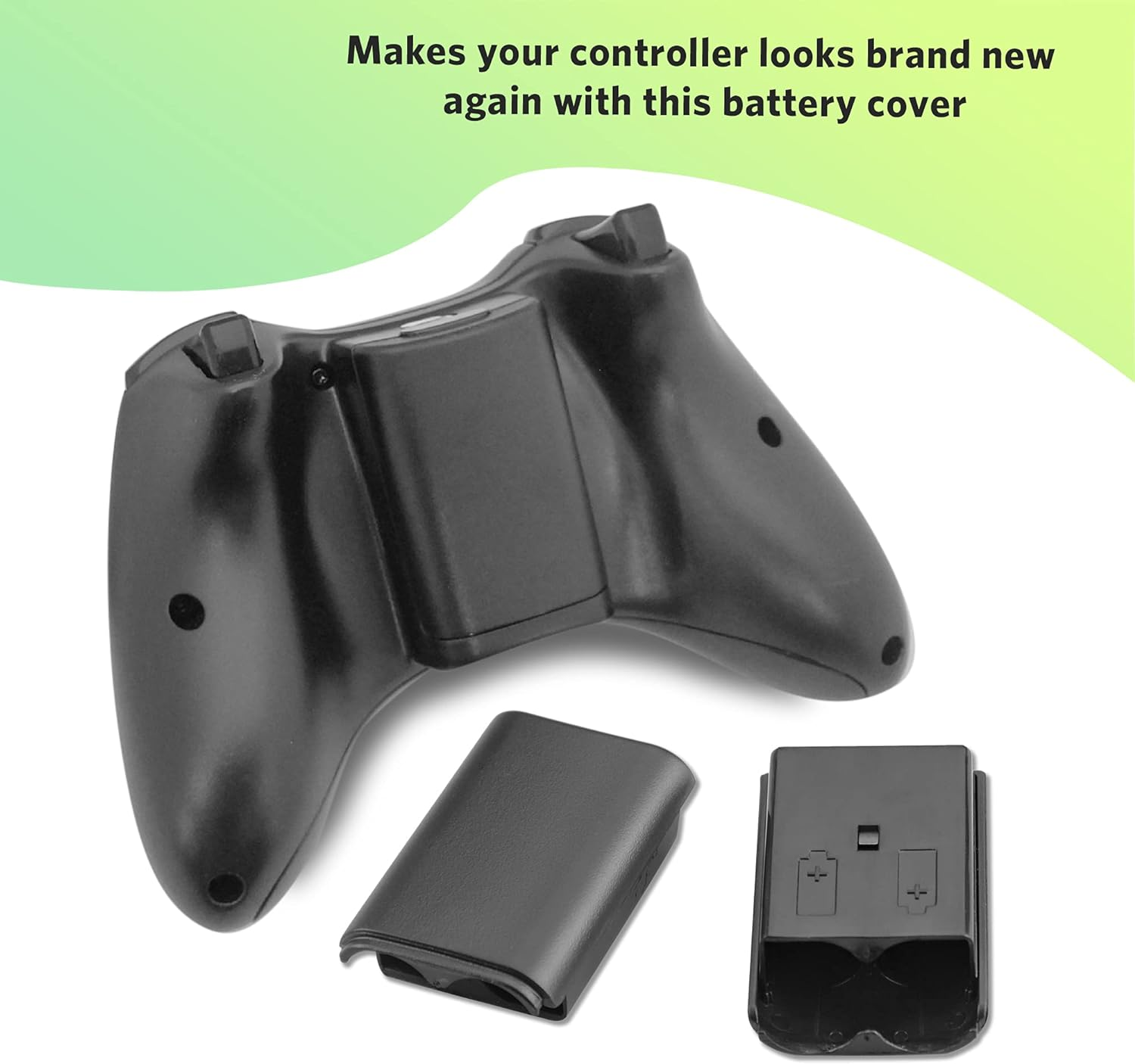 Battery Pack Cover for Xbox 360, Replacement Battery Pack Cover Shell Repair Part Compatible with Xbox 360 Wireless Controller(4 Pack, Black, White)