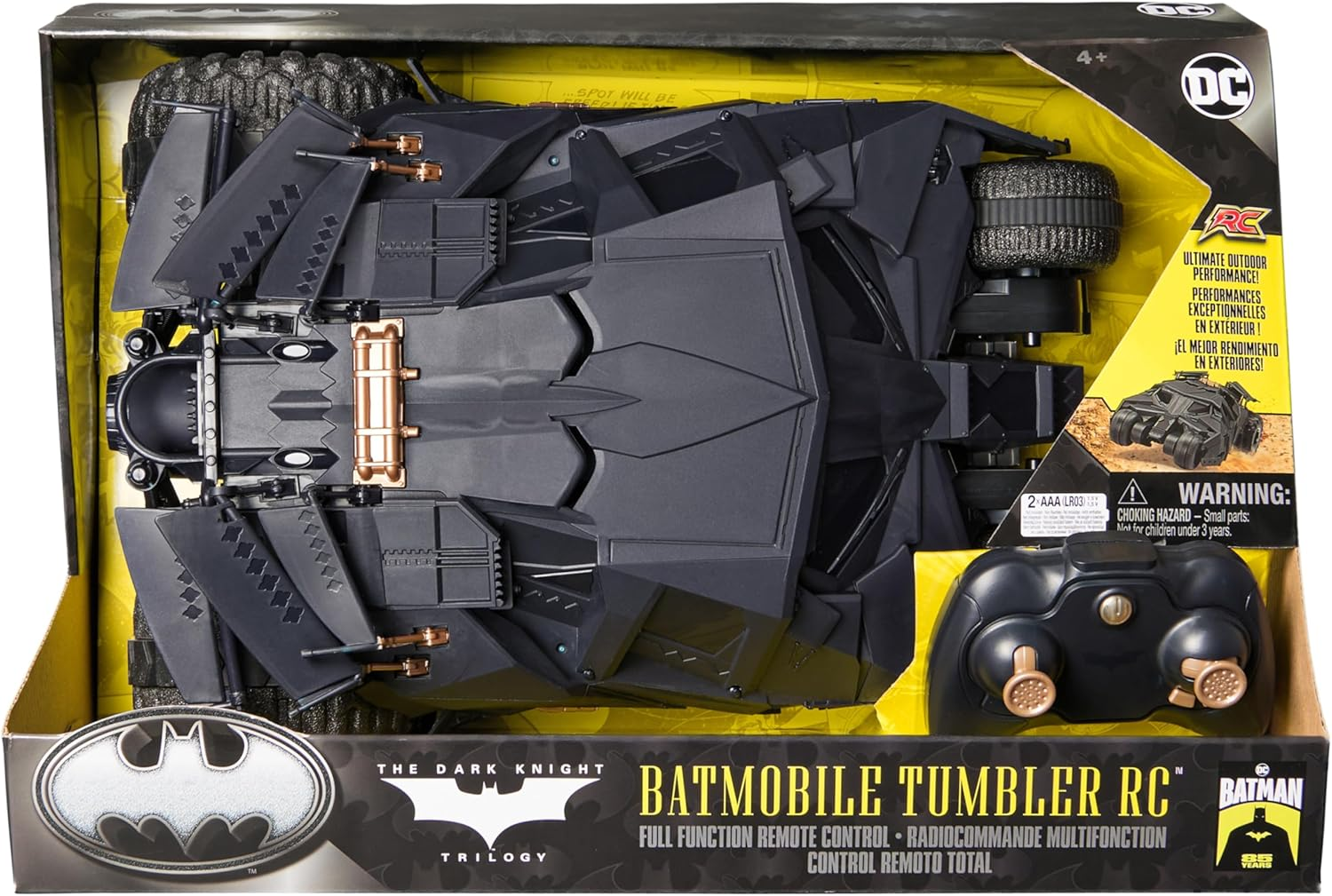 Batman, Official Batmobile Tumbler RC, 1:15 Scale, 85Th Anniversary Limited Dark Knight Trilogy Edition, Official Batman Collectible Vehicle Kids&rsquo; Toys for Boys and Girls Aged 4 and Up