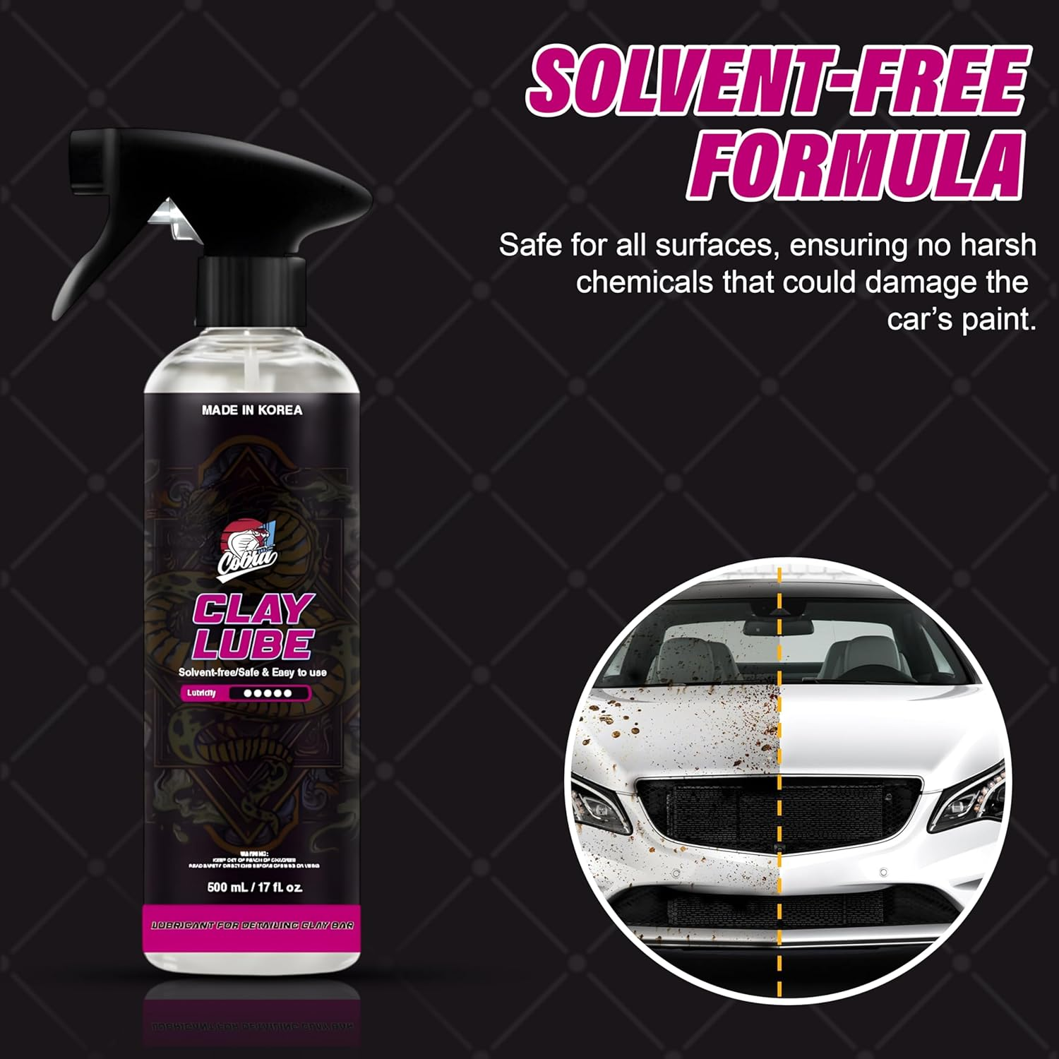 Cobra WRAP TOOLS Clay Lube - Solvent Free Formula - Safe & Easy to Use Lubricant Spray - Premium Car Detailing Solution for Smooth & Scratch Free Finish - Perfect for Clay Bar Application | 500Ml