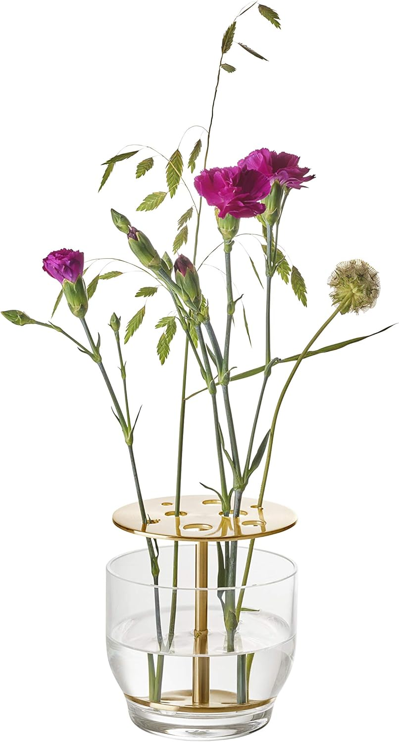 Fritz Hansen 840141 Flower Base, Ikebana Base, Small, 4.7 X 4.7 X 5.1 Inches (12 X 12 X 13 Cm), Clear Glass image number 4