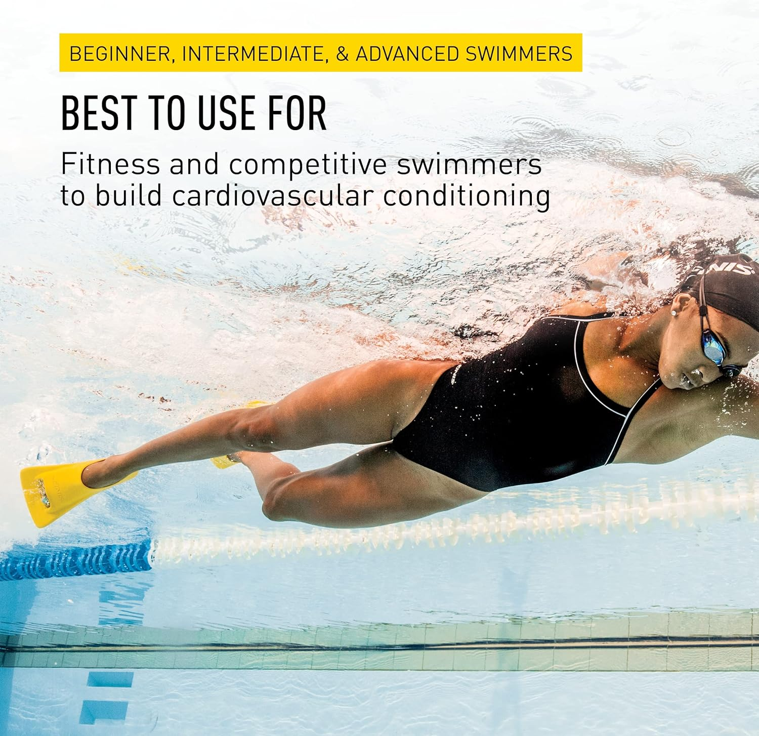 FINIS Zoomers Gold Swim Training Fins - Short Blade Design for Speed & Conditioning - Soft Natural Rubber Fit image number 1