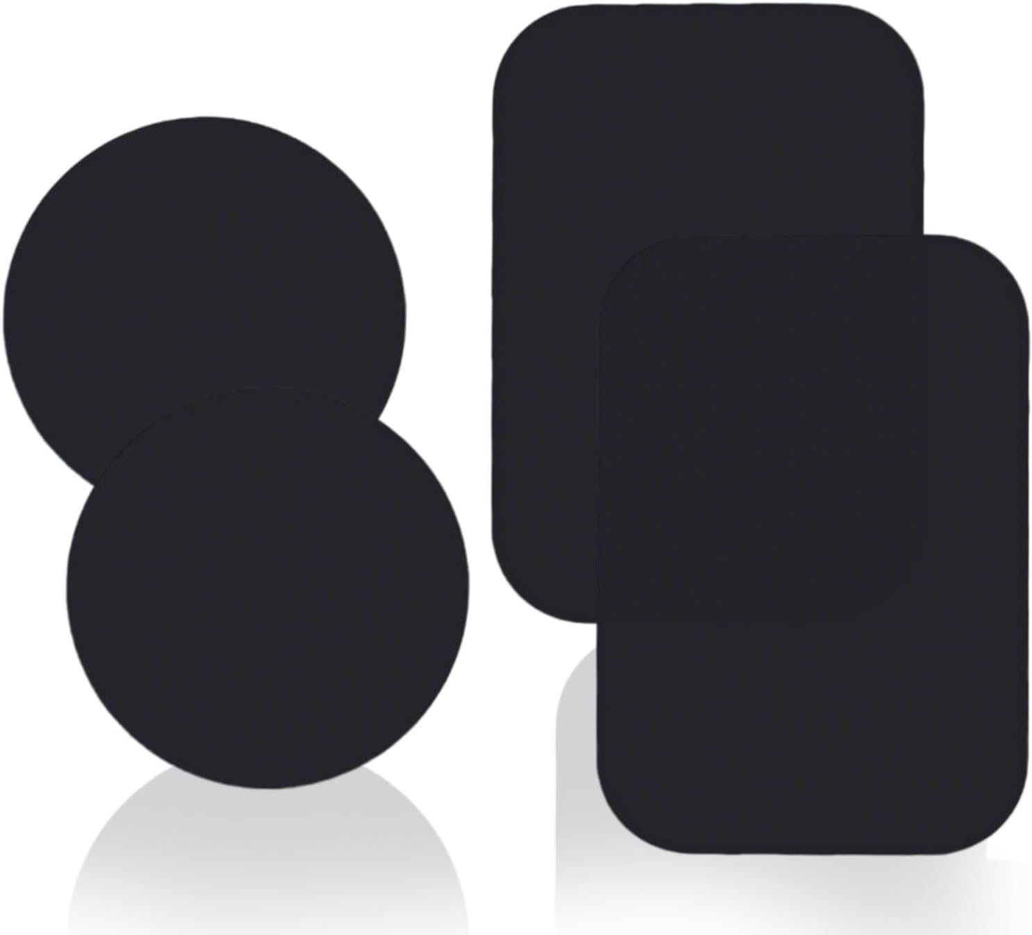 Metal Plate for Cell Phone Magnetic Strong Adhesive Sticker 2 round and 2 Rectangle Black for Magnetic Car Mount and Phone Holder image number 3