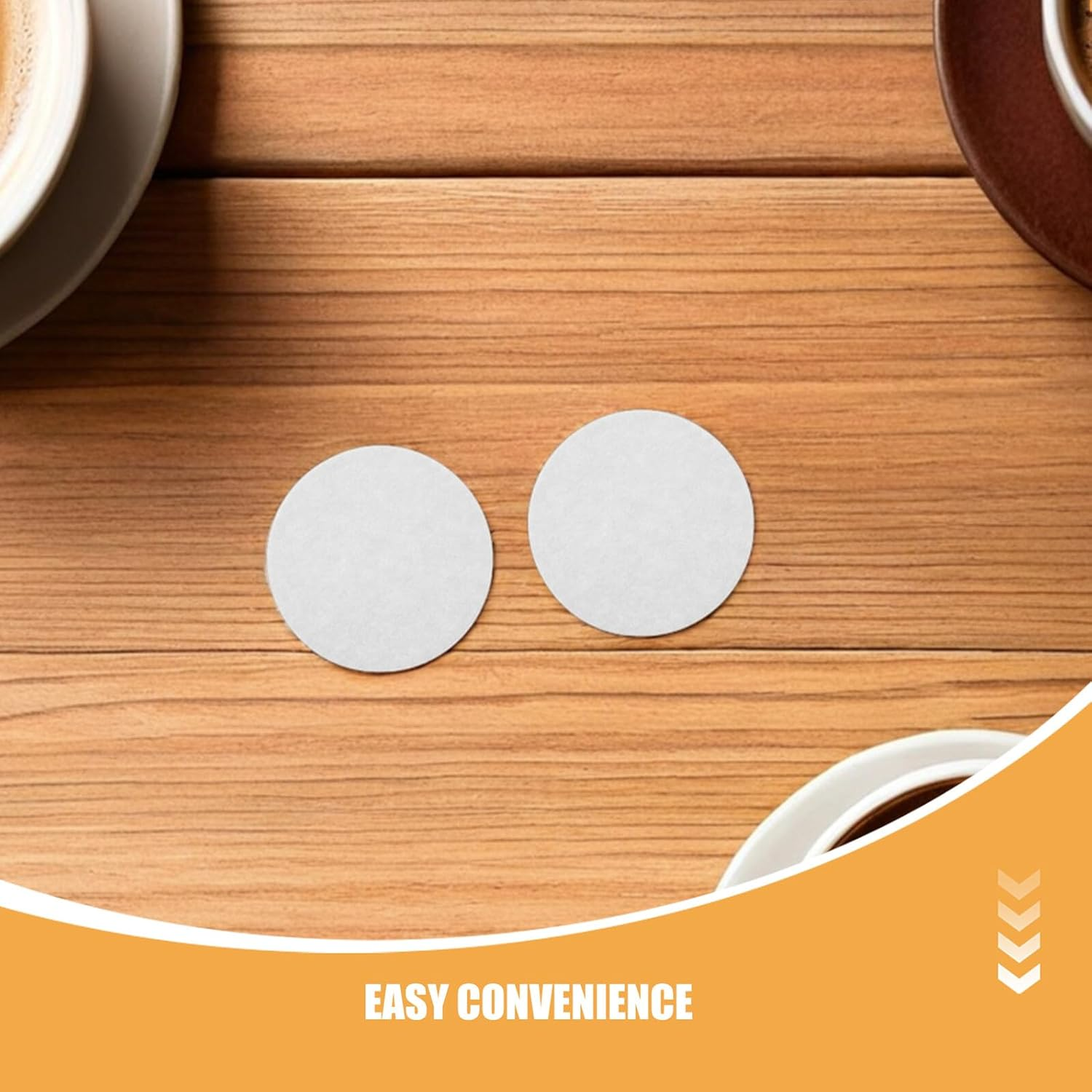 Angoily 600Pcs 64Mm round Disposable White Coffee Filter Paper Discs for Drip, Espresso Pour-Over Brewers &ndash; Food-Grade Paper Coffee Filters for Home, Office Party Use image number 5