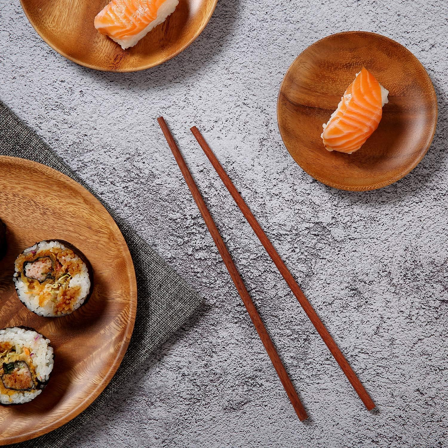 Donxote Wooden Chopsticks, 9.84 Inch Reusable Natural Healthy Chopsticks, Asian Classic Style for Dining Room, Kitchen, Japanese Noodles, Korea Gourmet, Set of 10 Pairs image number 5