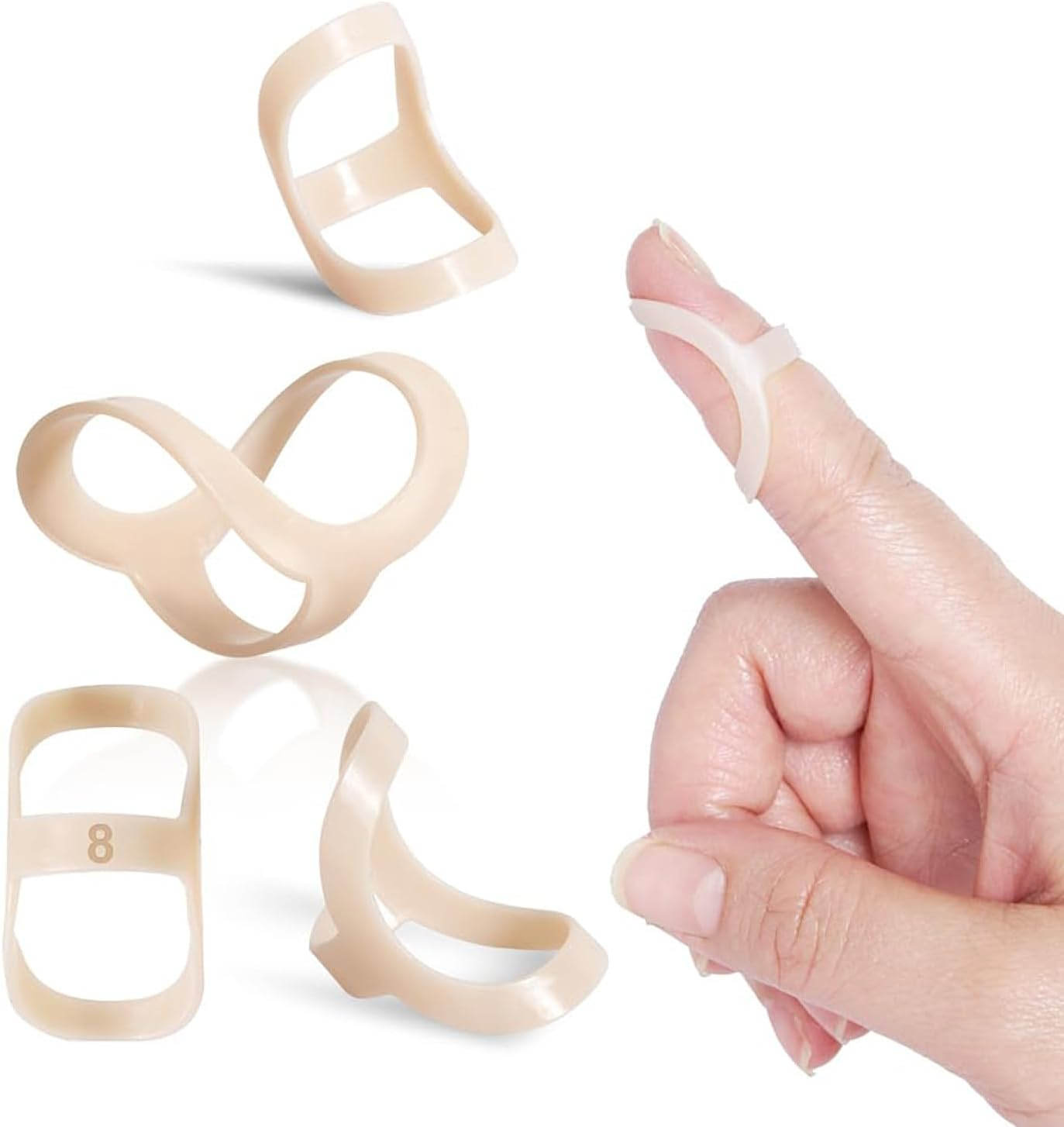 SILHOL 7 Pieces Finger Splint Set for Arthritis and Trigger Finger Relief, Oval Finger Braces for Thumb, Index, Middle, Ring and Pinky Fingers (Sizes 5-11), Joint Pain Relief, Injury Recovery image number 1