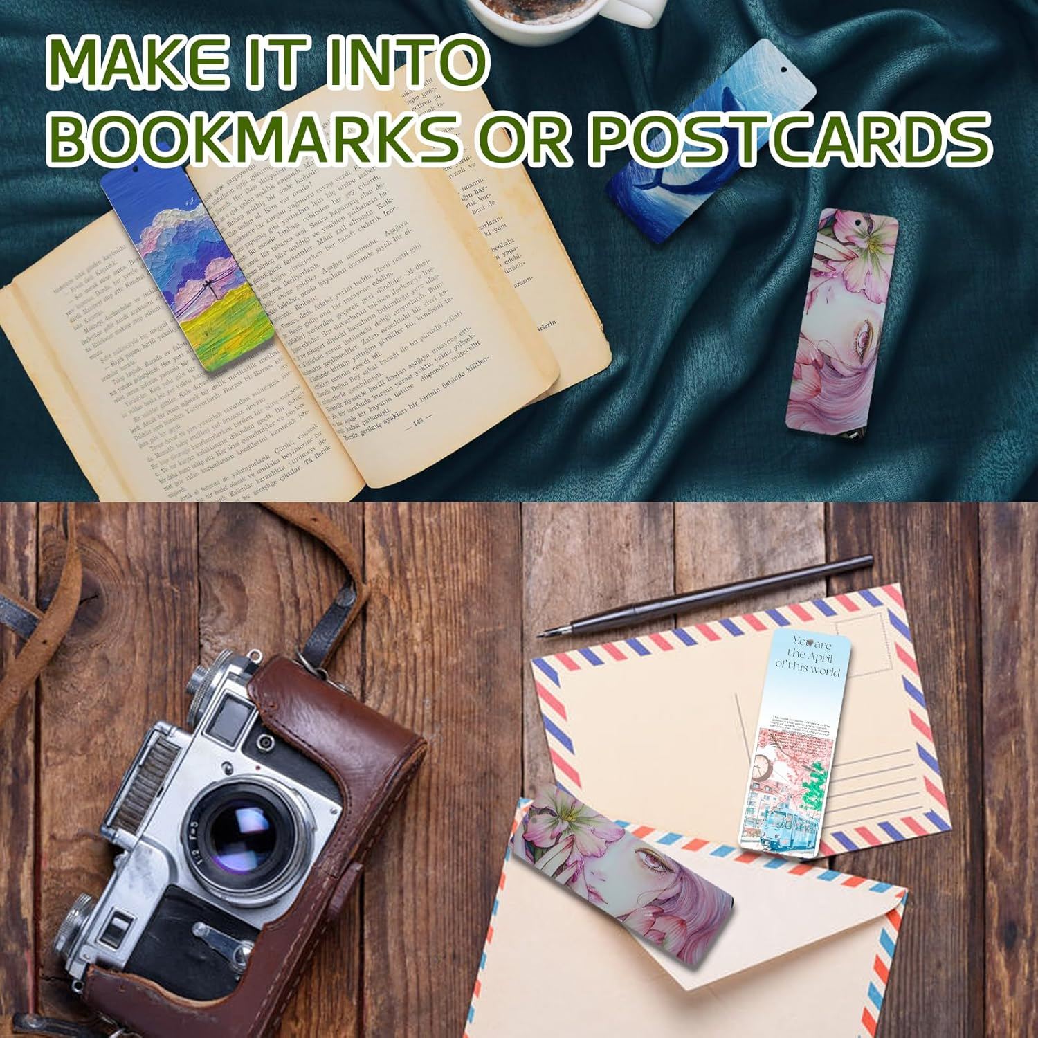 50 Sheets of Watercolour Paper 300 G, Bookmark Blank, Bookmark Paper, Natural White Watercolour Paper, Cold Pressed and Acid Free, for Painting and Crafts of Postcards, Notepads image number 3